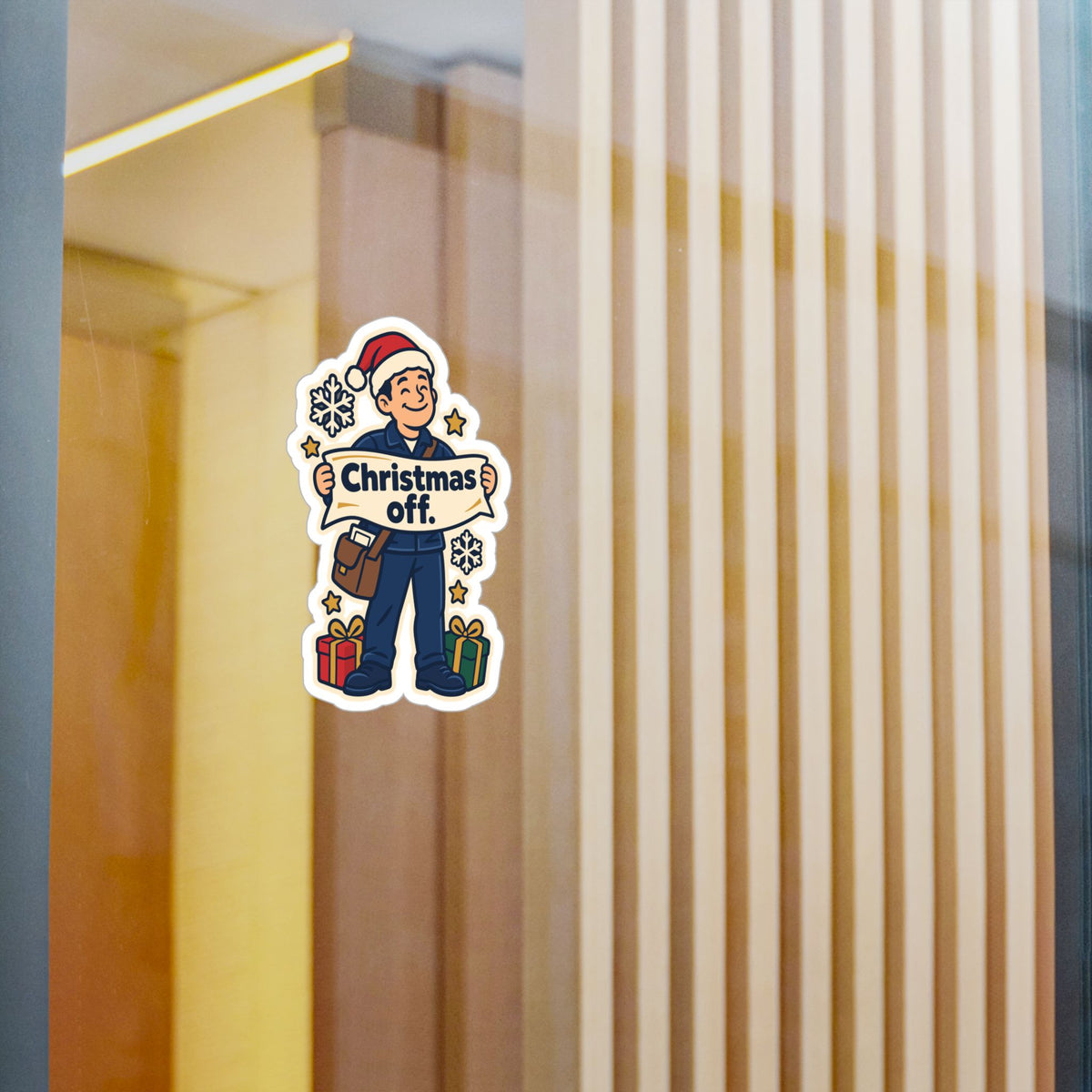 Postal Worker Sticker, Christmas Off Mailbox Decals for Laptop and Water Bottle, Waterproof Vinyl Rural Carrier Gift