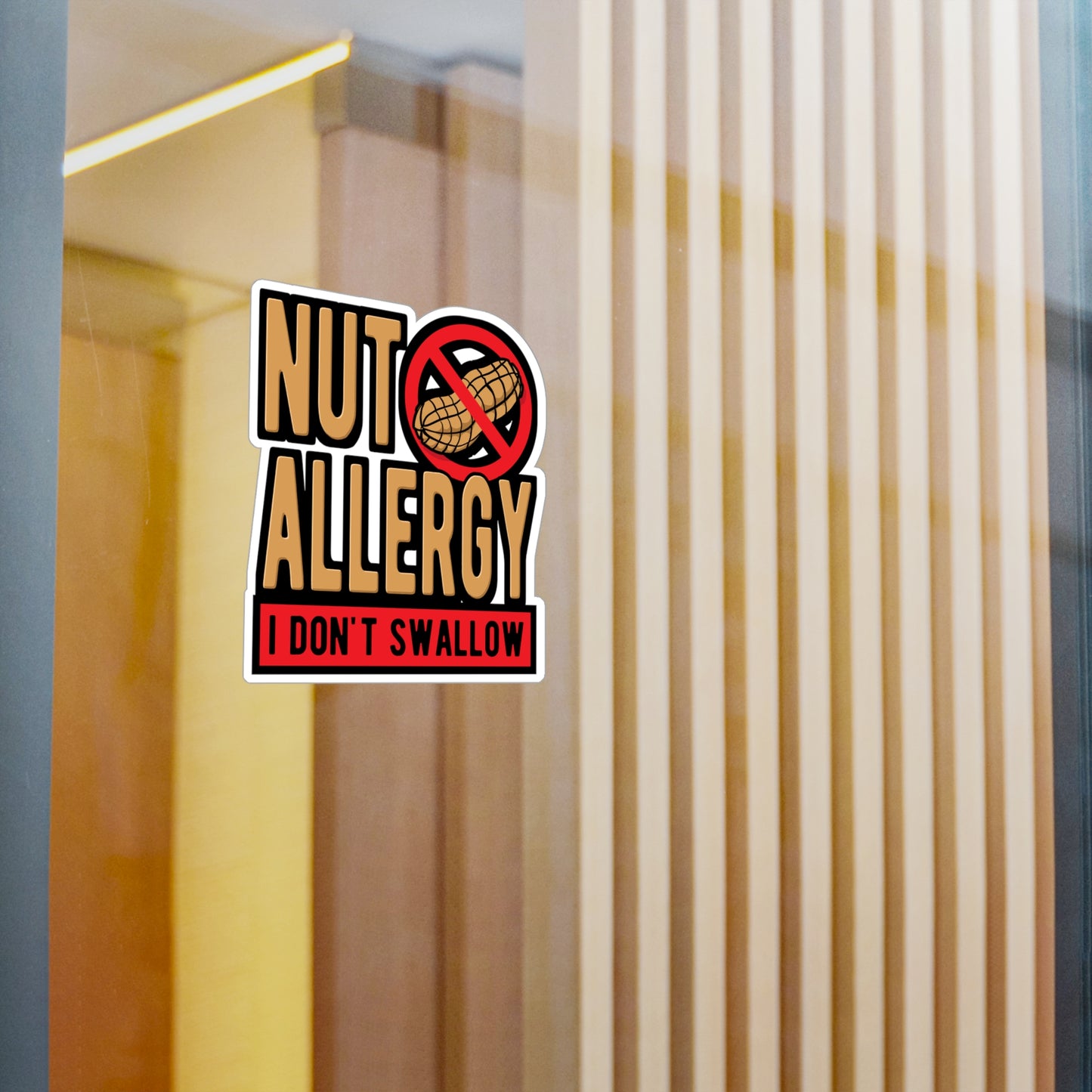 Nut Allergy I Don't Swallow - Peanut Sticker for Laptop Sticker. Water Bottle Sticker, Vinyl Allergy Decal - Peanut Gift
