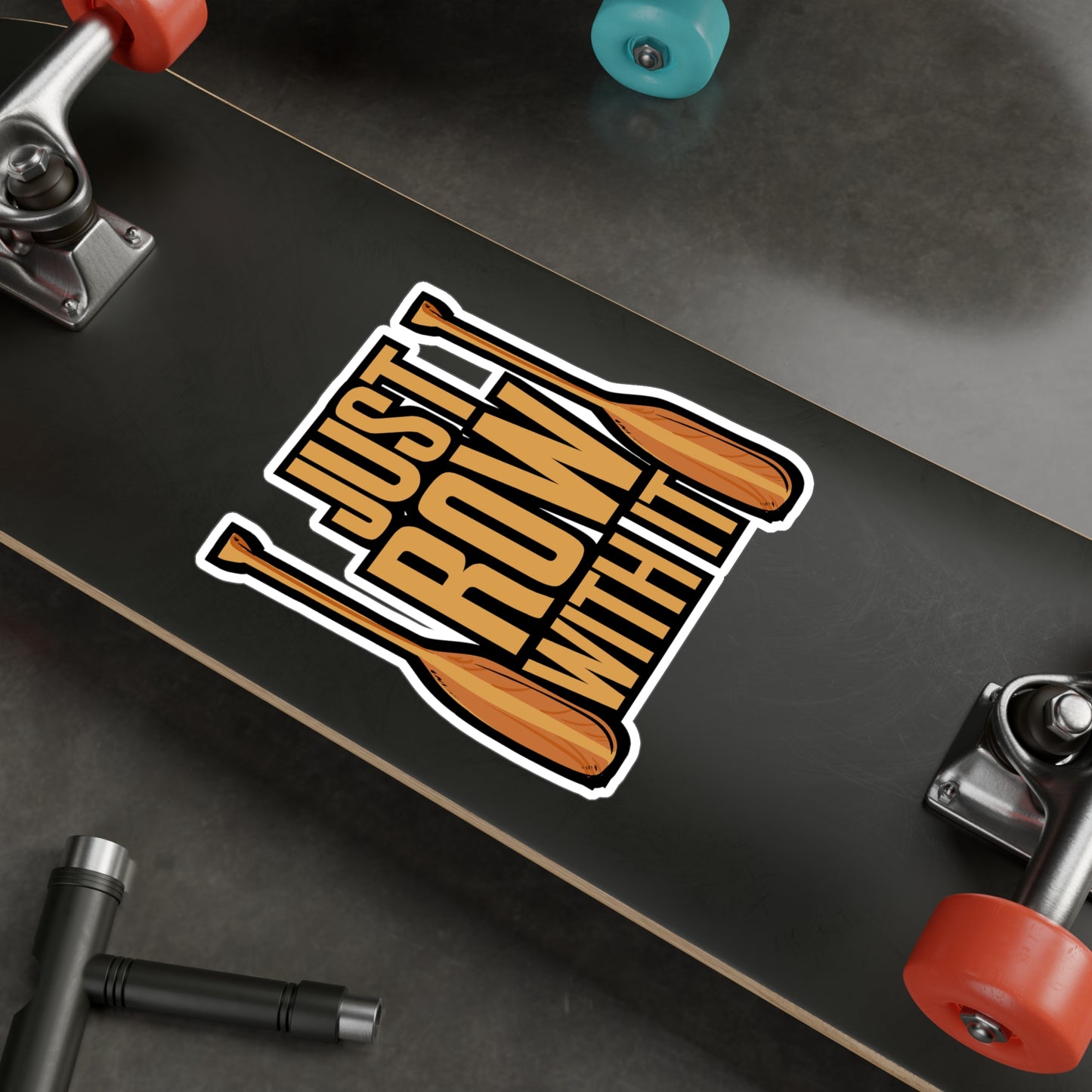 Just Row With It Rowing - Rowing Sticker for Laptop Sticker. Water Bottle Sticker, Vinyl Coxswain Decal - Rowing Gift