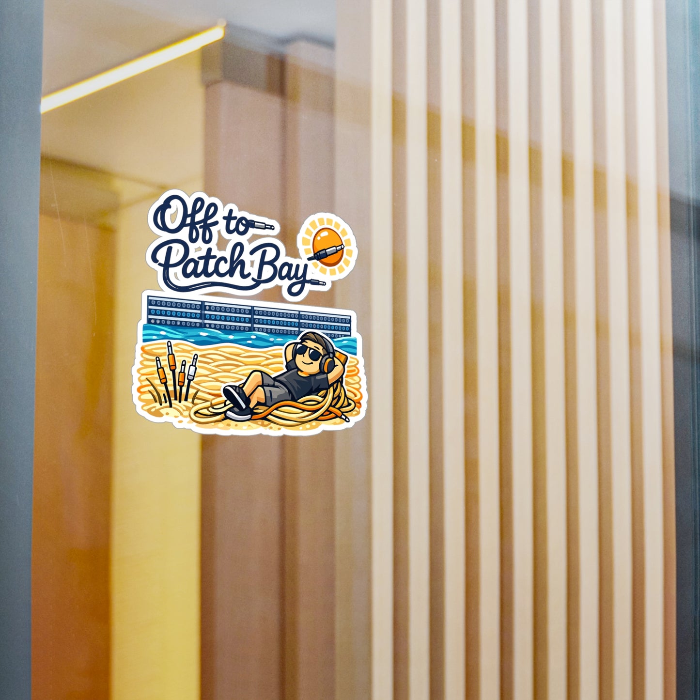 Audio Engineer Sticker Off to Patch Bay – Waterproof Vinyl decals for Laptop, Water Bottle