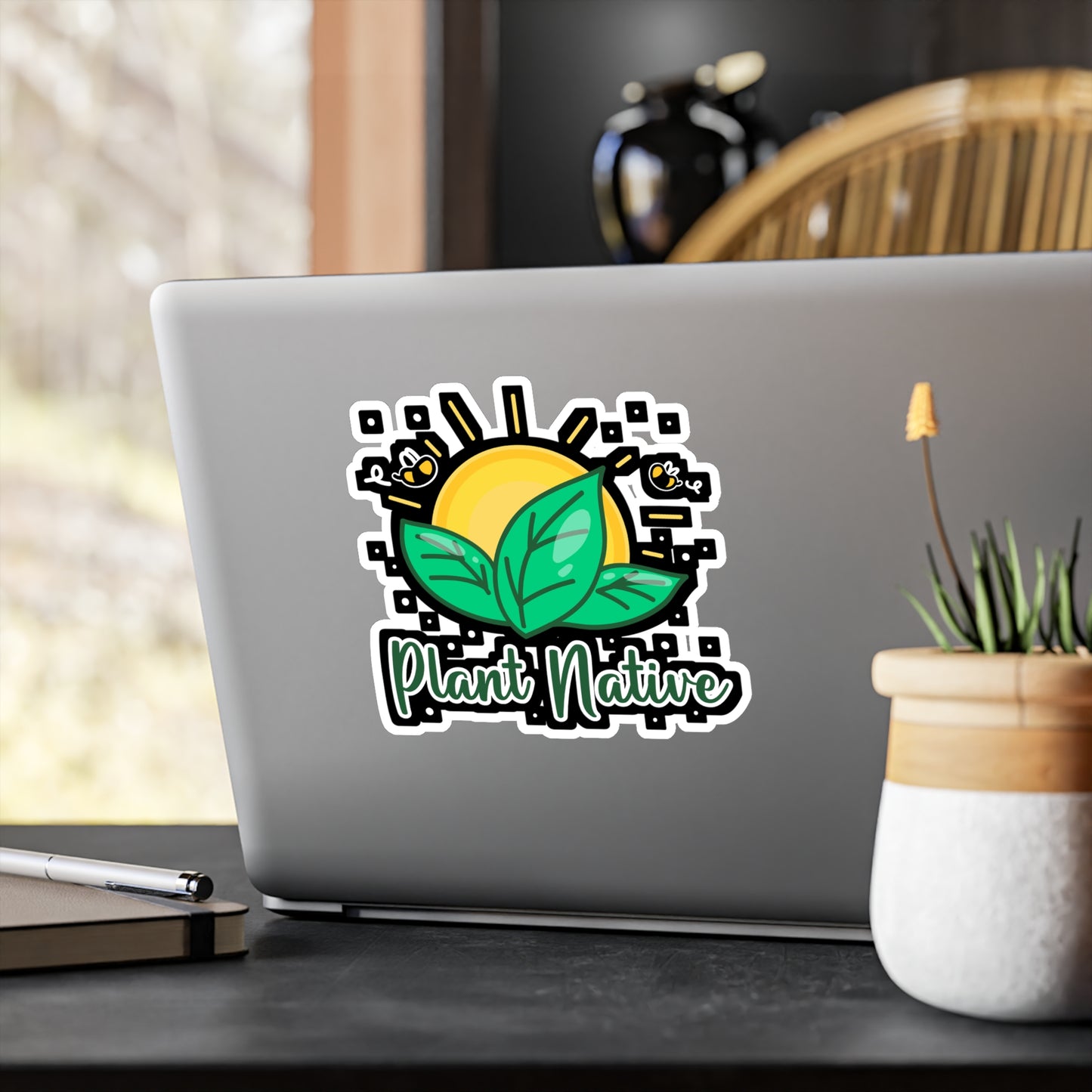 Plant Native - Gardening Sticker for Laptop Sticker. Water Bottle Sticker, Vinyl Greenhouse Decal - Gardening Gift