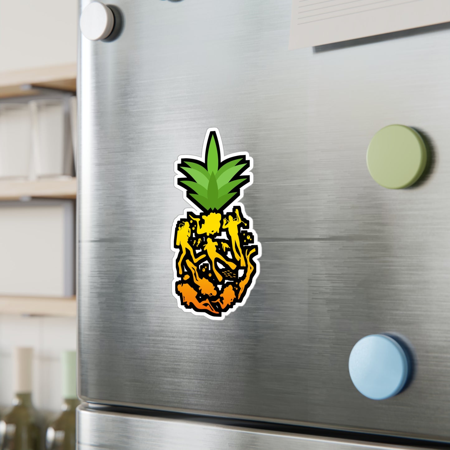 Pineapple Scuba Diver - Diver Sticker for Laptop Sticker. Water Bottle Sticker, Vinyl Scuba-diving Decal - Diver Gift