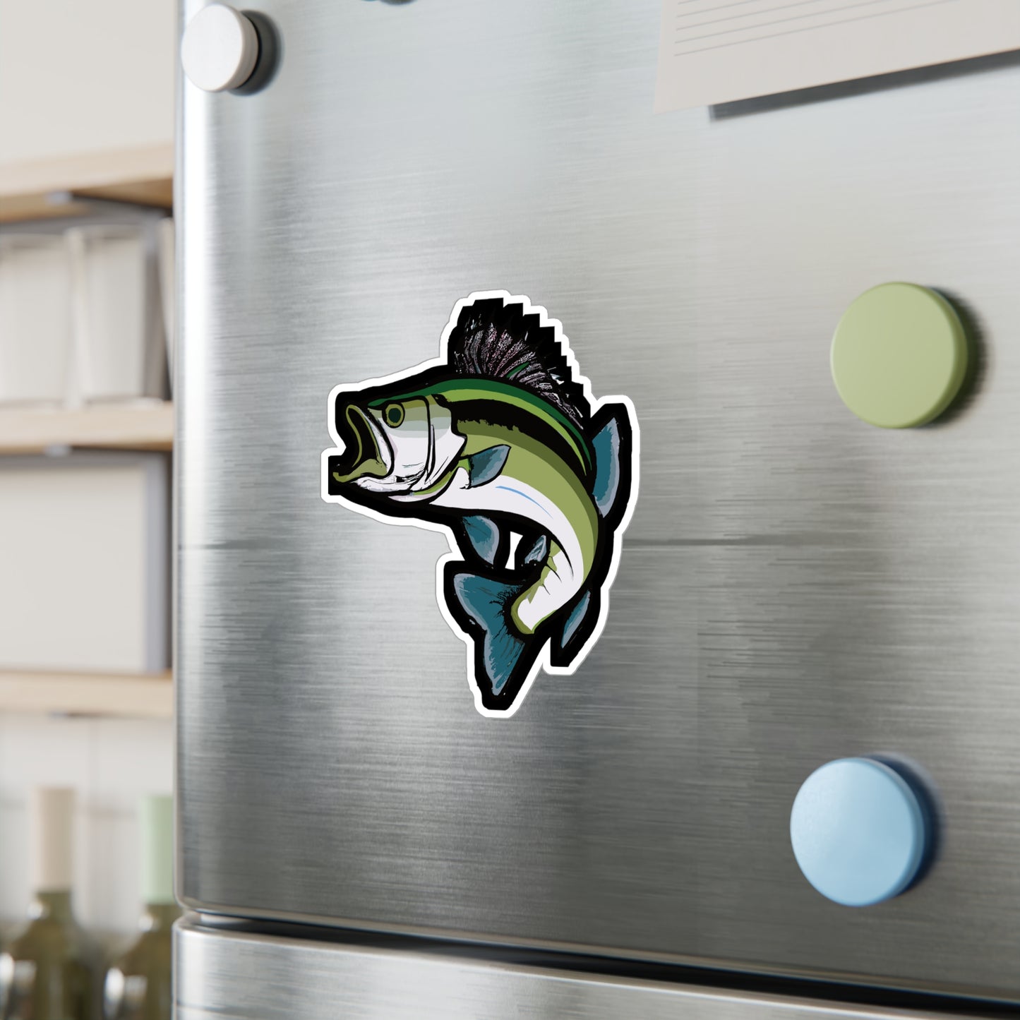Jumping Bass Fish - Bass Sticker for Car Window Laptop Sticker. Water Bottle Sticker, Vinyl Fishing Decal, Aquatic Sticker - Bass Gift