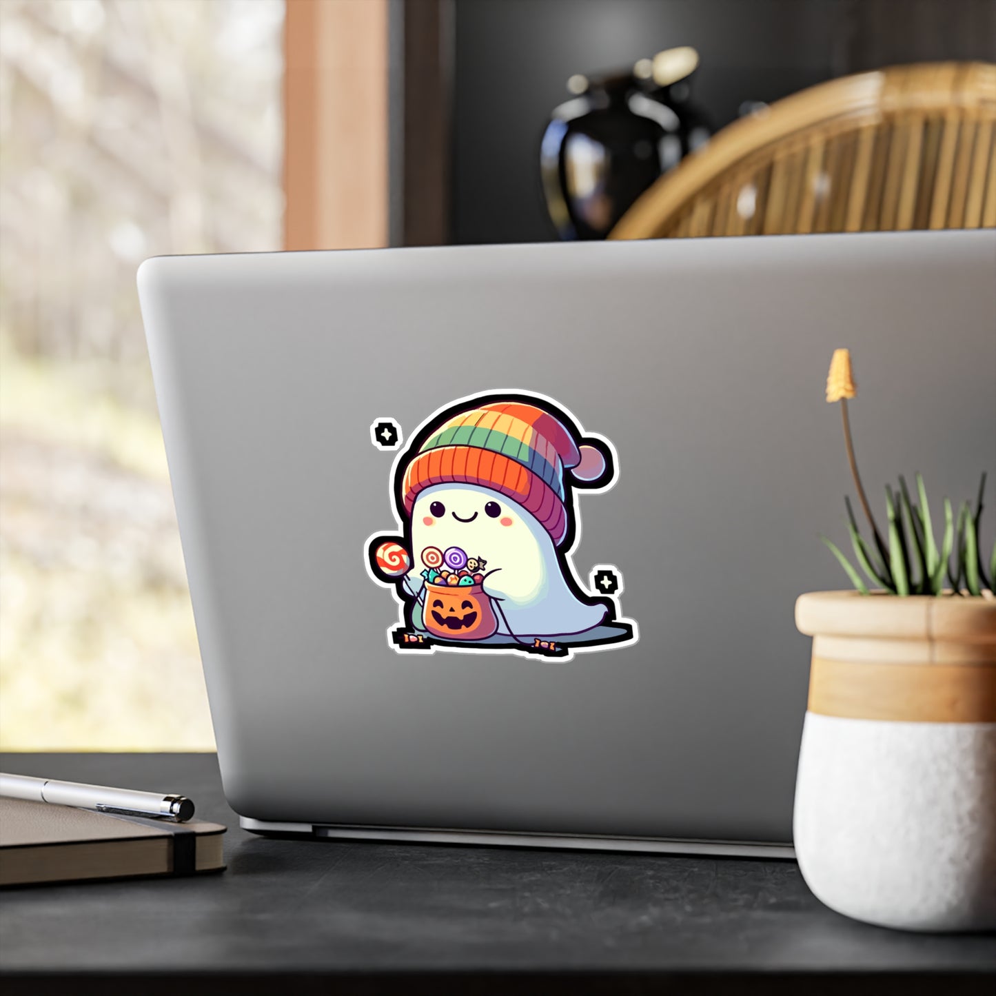 Halloween Costume Ghost Sweets - Halloween Sticker for Laptop Sticker. Water Bottle Sticker, Vinyl Ghost Decal - Halloween Gift