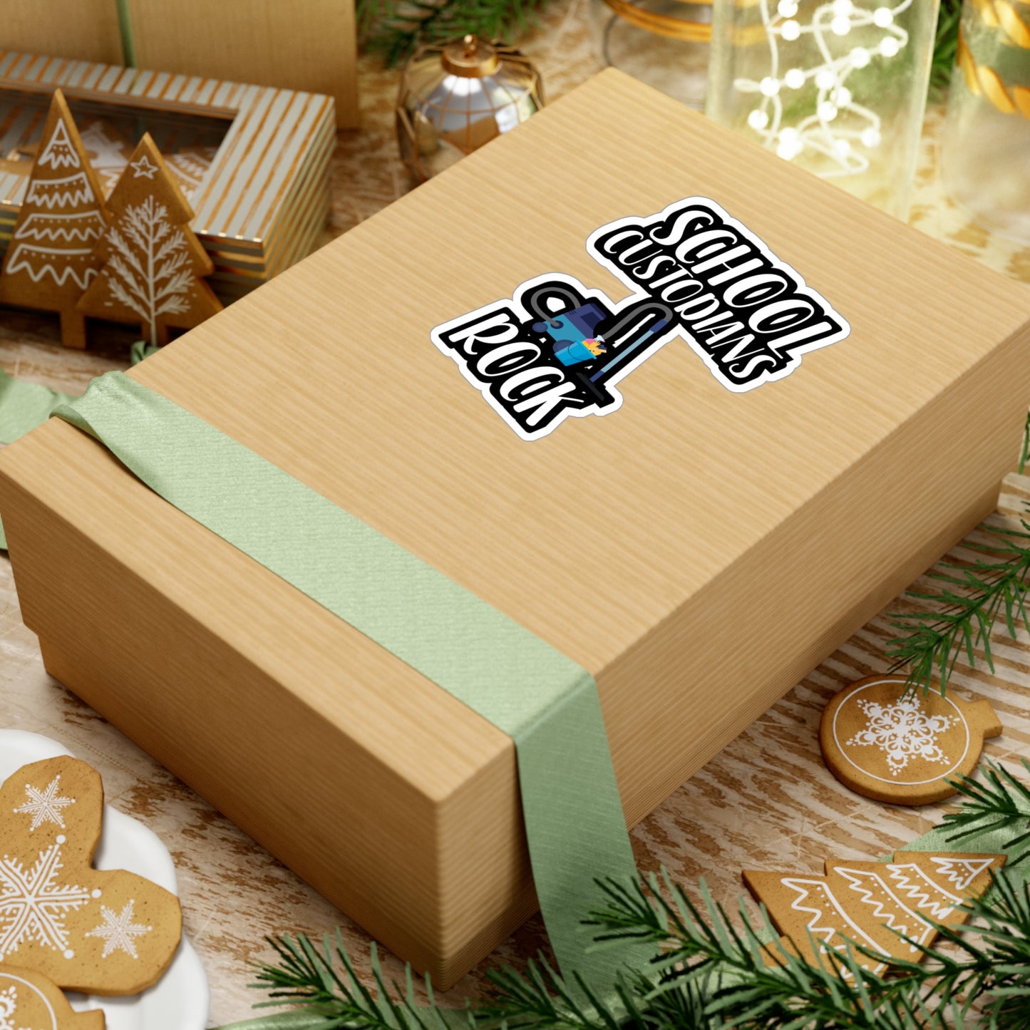 School Custodians Rock - Cleaning Sticker for Wall, Laptop, Window, Truck, Car Cleaning Gift Vinyl Funny Decal Sticker