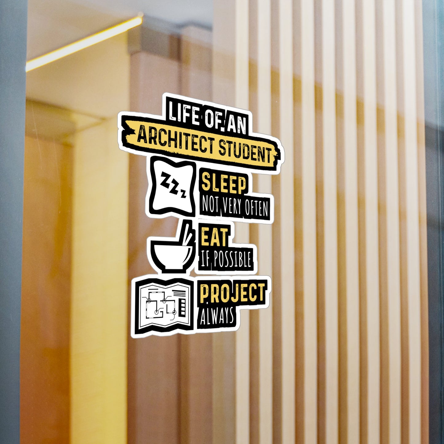 Life of An Architect Student - Architecture Sticker for Laptop Sticker. Water Bottle Sticker, Vinyl Studio Decal - Architecture Gift