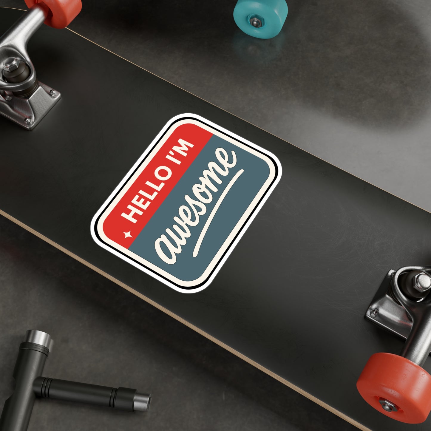 Hello I'm Awesome - Confidence Sticker for Laptop, Water Bottle - Motivational Gift for Teens & Students