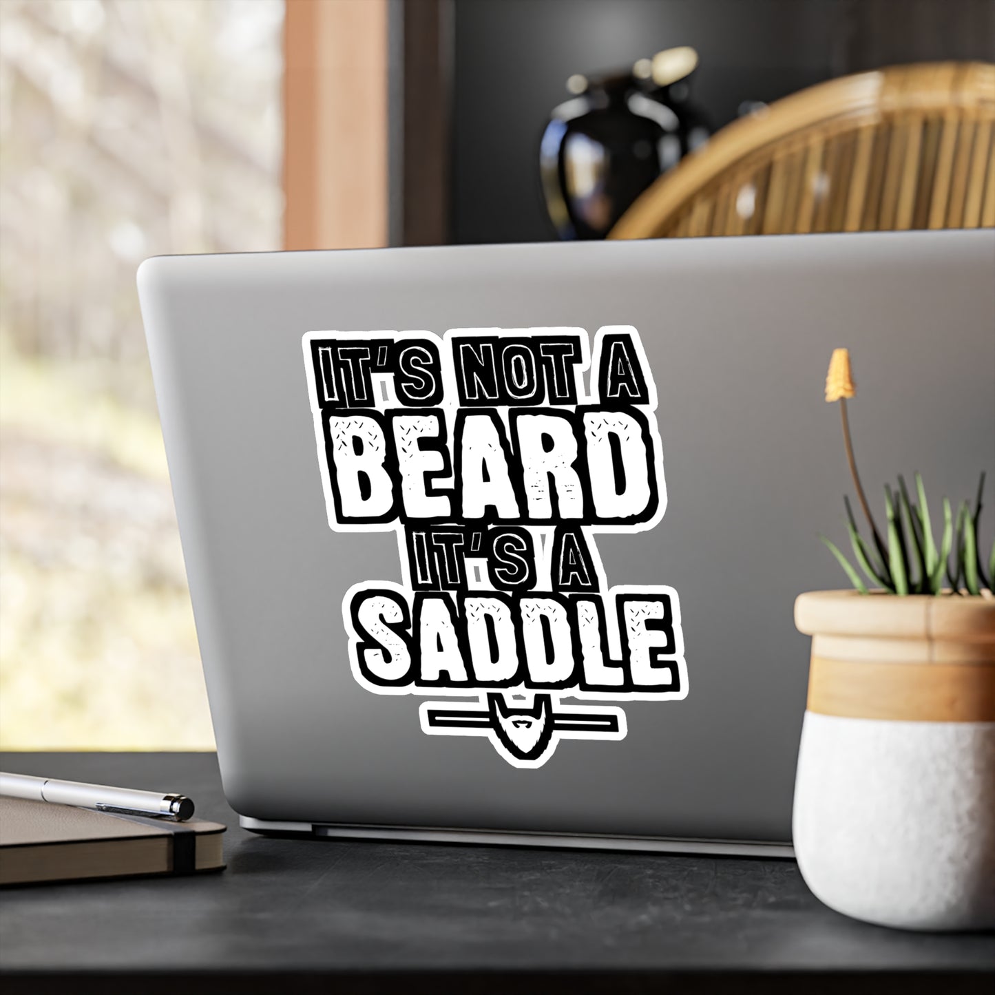 It's Not A Beard It's A Saddle - Beard Sticker for Laptop Sticker. Water Bottle Sticker, Vinyl Bearded Decal - Beard Gift