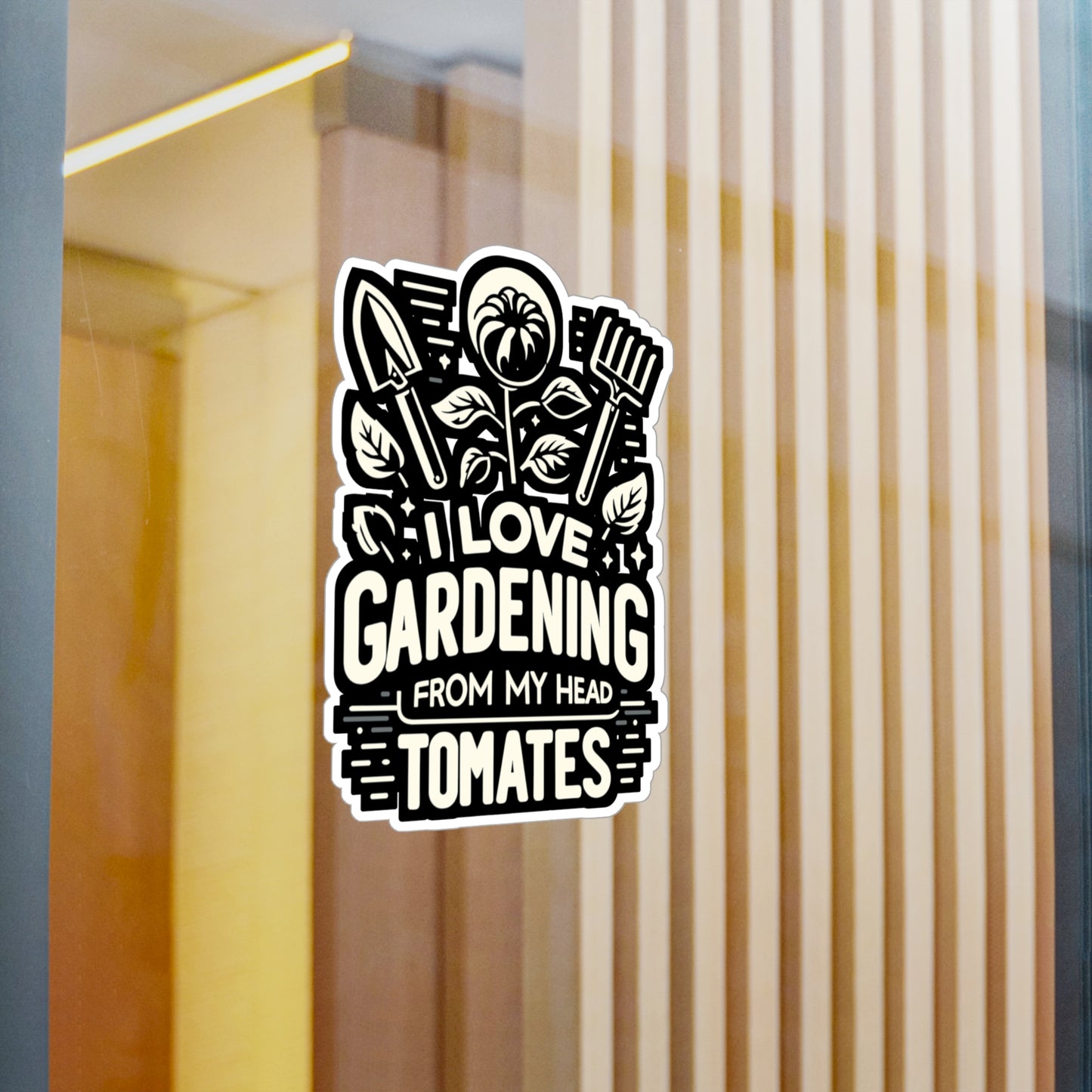 I Love Gardening From My Head Tomatoes - Gardening Sticker for Laptop Sticker. Water Bottle Sticker, Vinyl Landscaper Decal - Gardening Gift