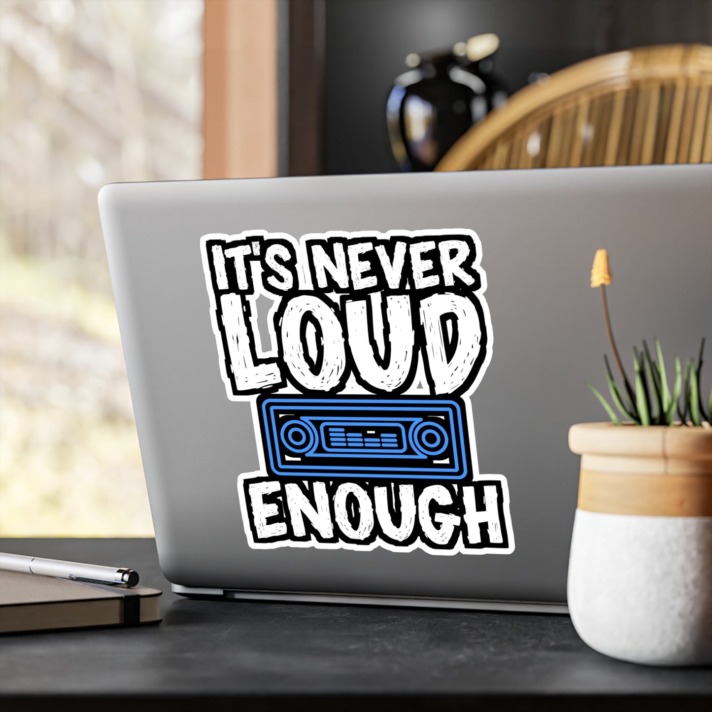 It's Never Loud Enough | Car-stereo Sticker | Car-audio Decals | Bass Laptop Sticker | Car-stereo Gift | Car-audio Gift