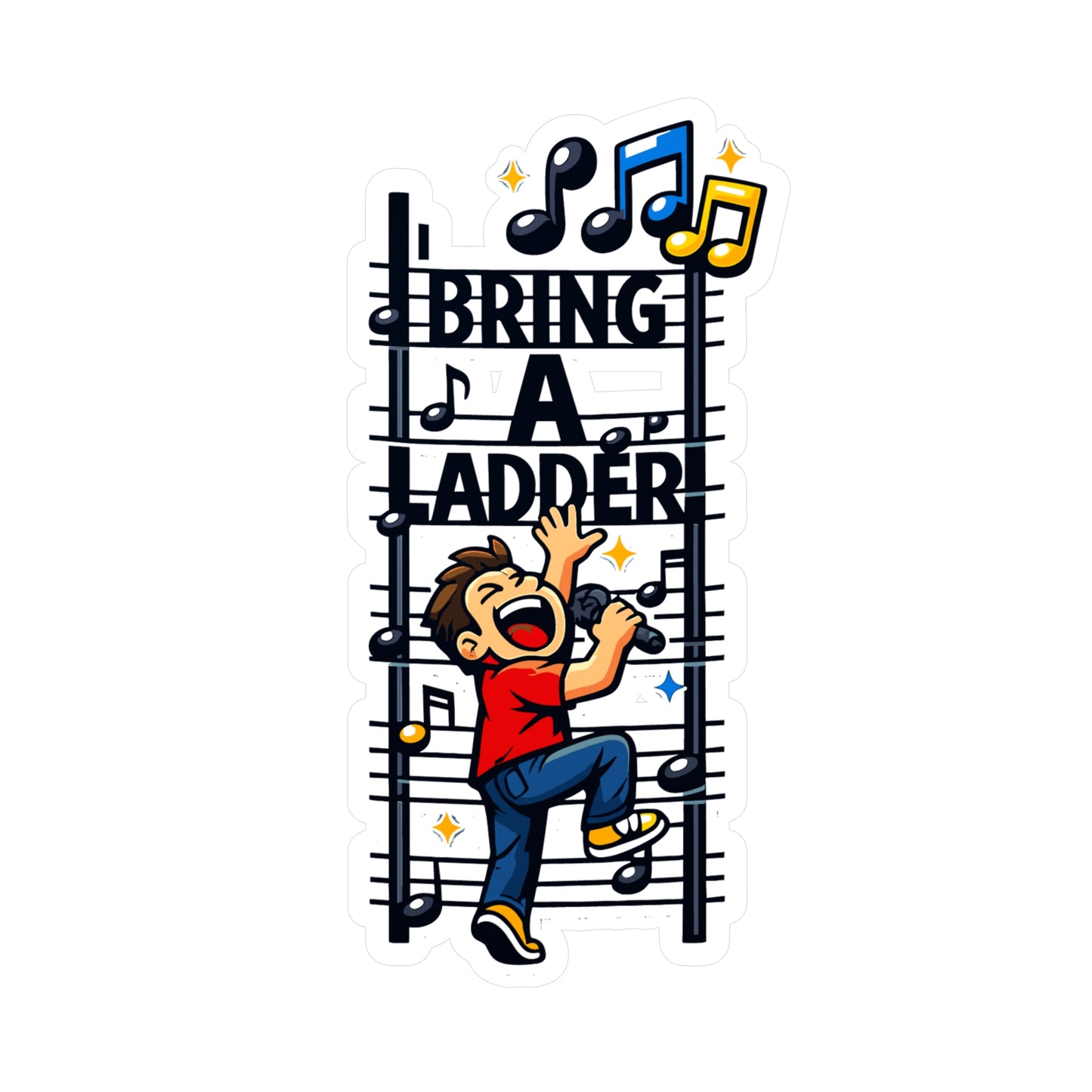 Karaoke Sticker Bring a ladder Funny Music Beer Booze Vinyl Waterproof Decals for Laptop Water Bottle