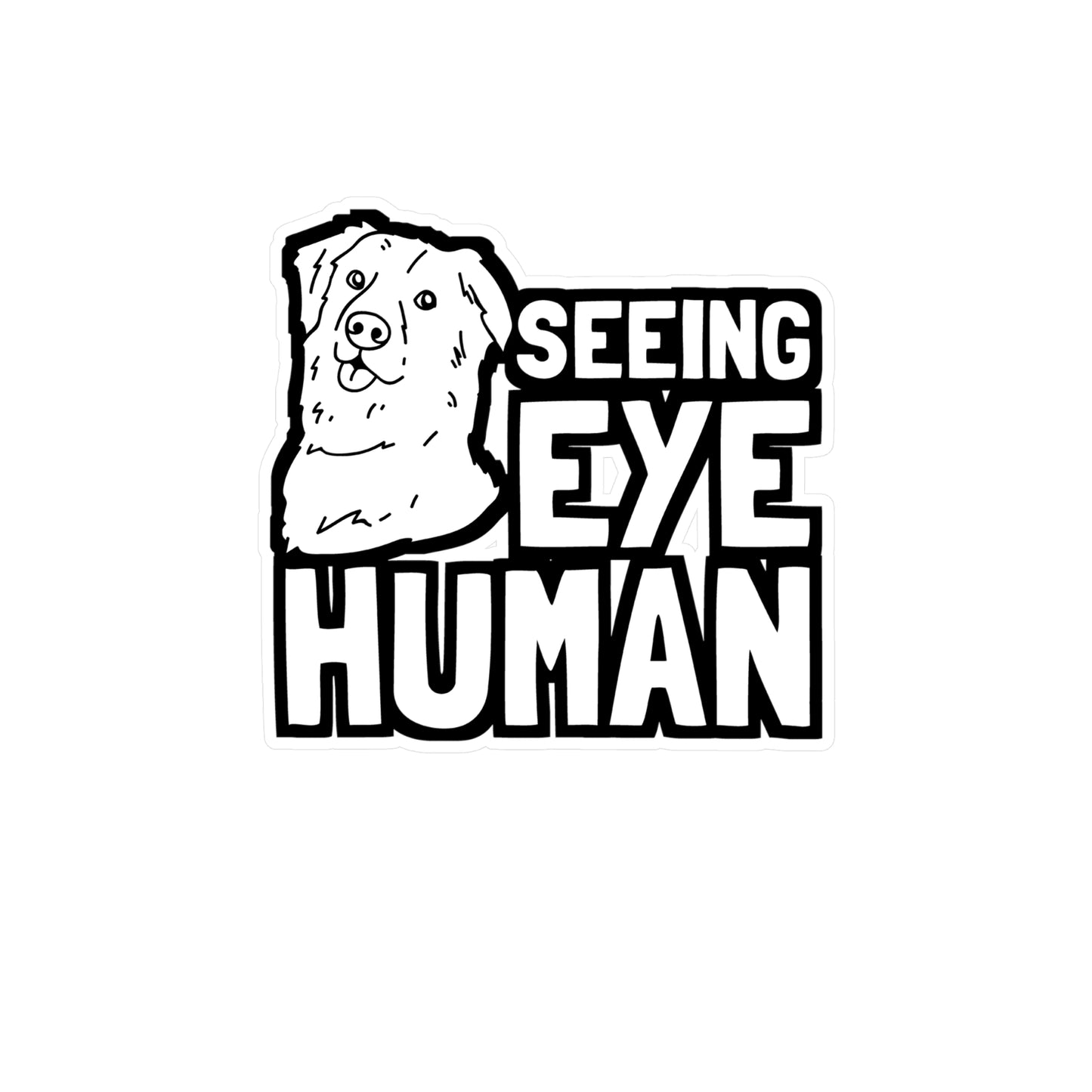 Seeing Eye Human - Blind Sticker for Car Window Laptop Sticker. Water Bottle Sticker, Vinyl Dog Decal, Low-vision Sticker - Blind Gift