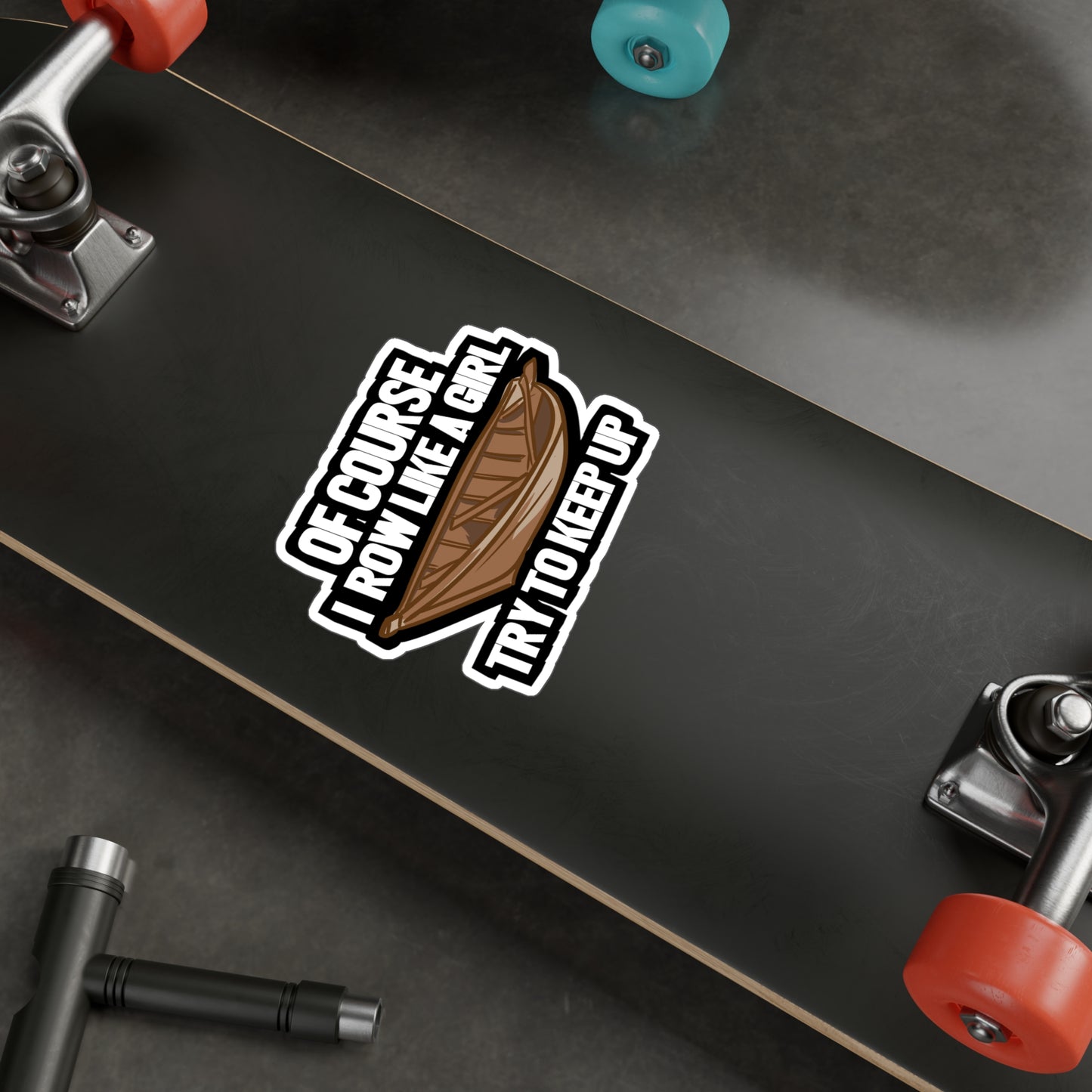 I Row Like A Girl - Rowing Sticker for Car Window Laptop Sticker. Water Bottle Sticker, Vinyl Coxswain Decal, Rower Sticker - Rowing Gift