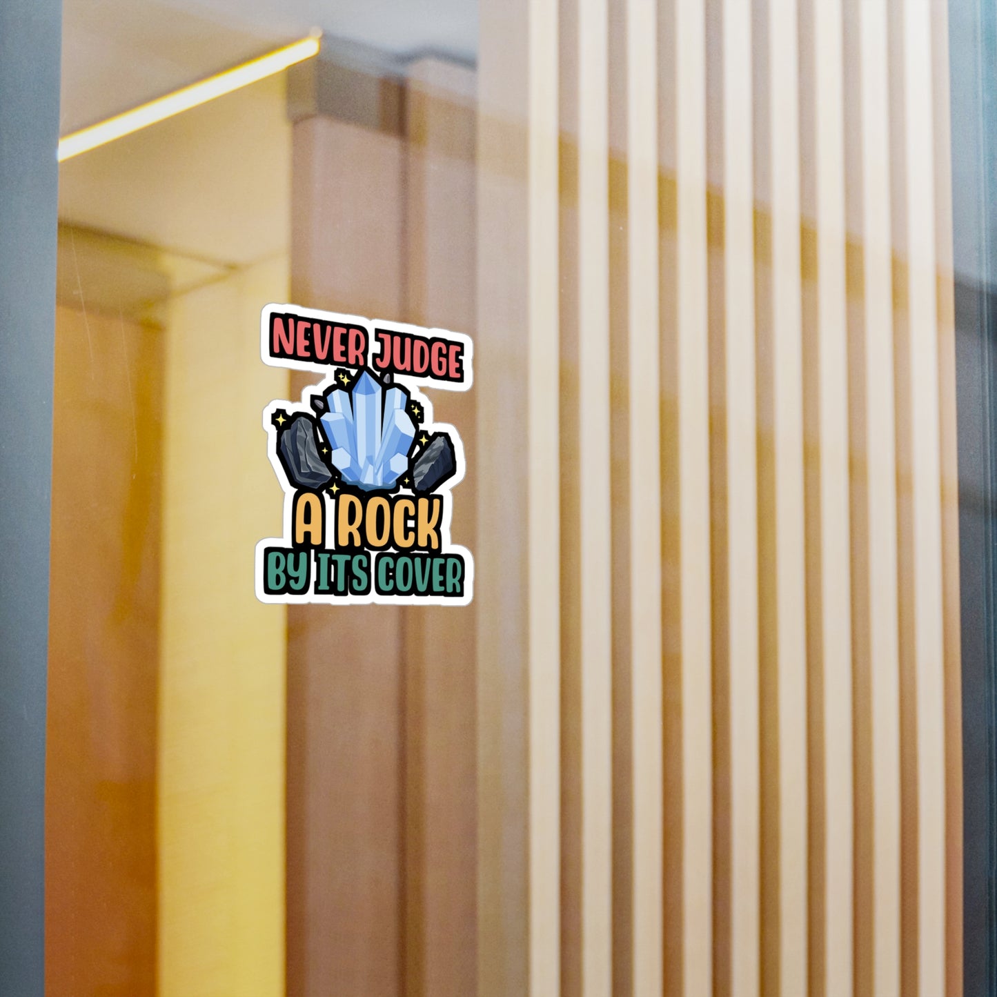 Never Judge A Rock By Its Cover - Geology Sticker for Laptop Sticker. Water Bottle Sticker, Vinyl Geologist Decal - Geology Gift