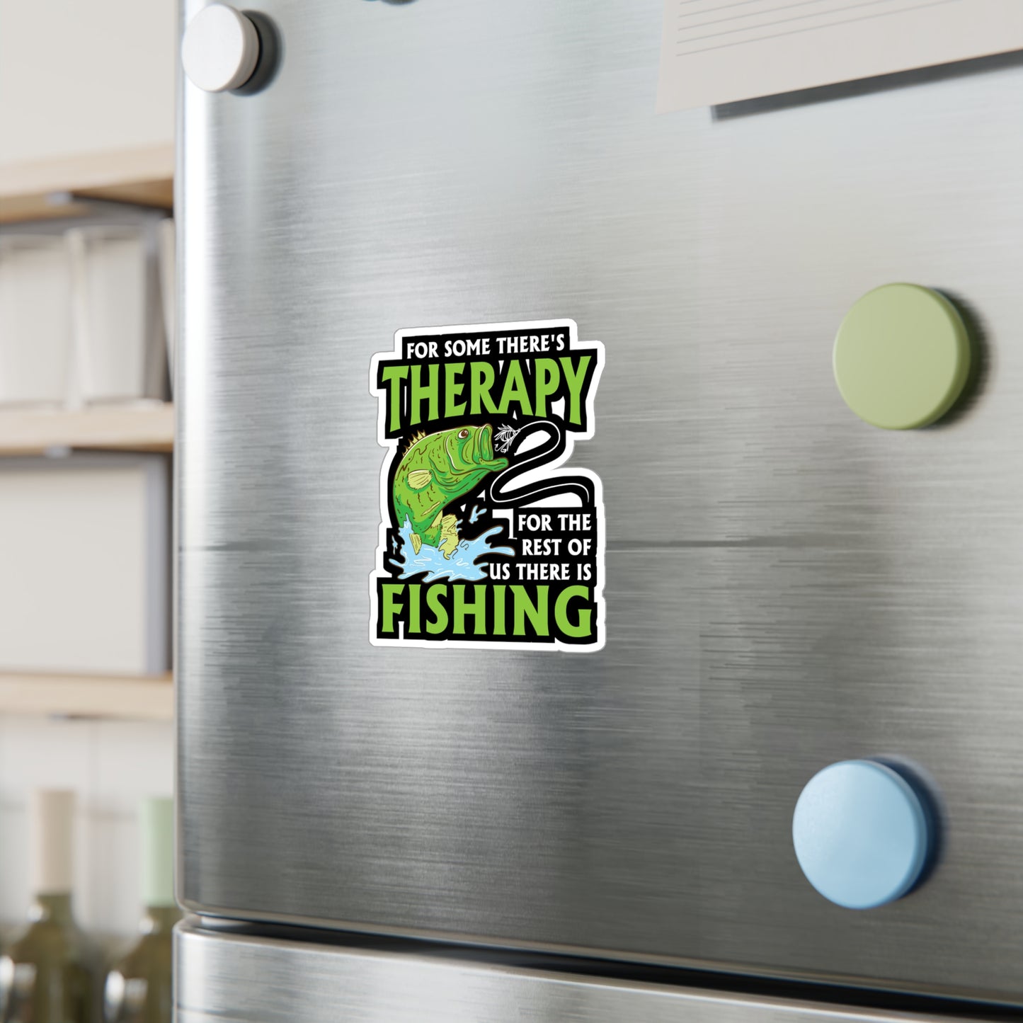 For Some There's Therapy For The Rest Of Us There Is Fishing - Fishing Sticker for Laptop Sticker. Water Bottle Sticker, Vinyl Angling Decal - Fishing Gift