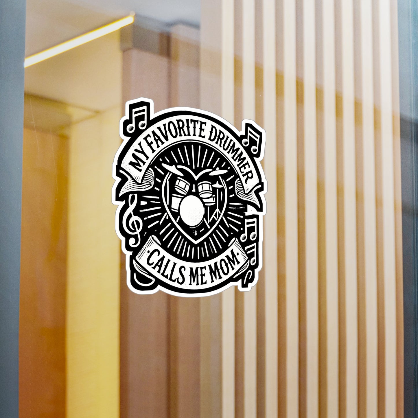 My Favorite Drummer Calls Me Mom - Drummer mom Sticker for Laptop Sticker. Water Bottle Sticker, Vinyl Drummer Decal - Drummer mom Gift