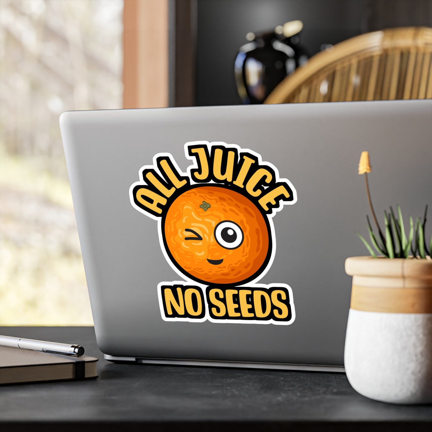 All Juice No Seeds | Vasectomy Sticker | Childproofing Decals | Parenthood Laptop Sticker | Vasectomy Gift | Childproofing Gift