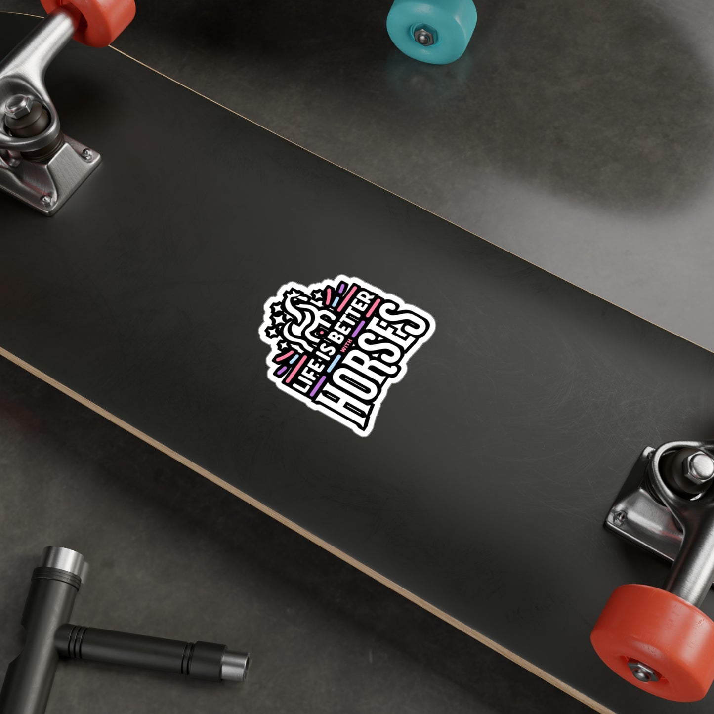 Life Is Better With Horses - Horse Sticker for Laptop Sticker. Water Bottle Sticker, Vinyl Pasture Decal - Horse Gift