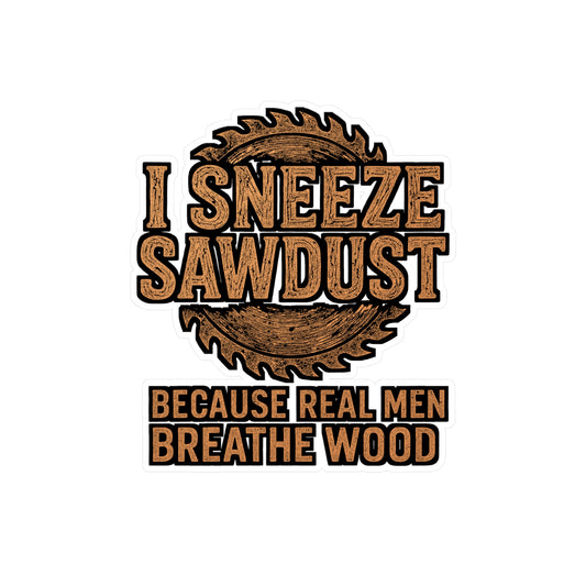 I Sneeze Sawdust – Carpenter Sticker for Laptop or Water Bottle | Vinyl Hammer Decal, Woodworking Gift