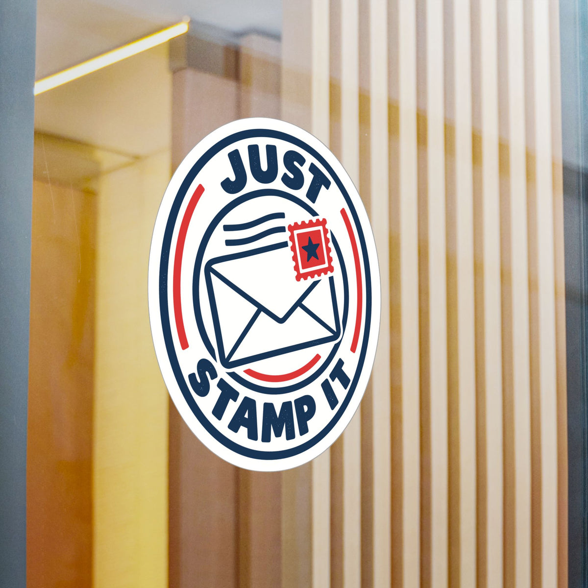 Postal Worker Sticker, Just Stamp It Mail Carrier Decals for Rural Mailbox, Laptop & Water Bottle, Waterproof Vinyl