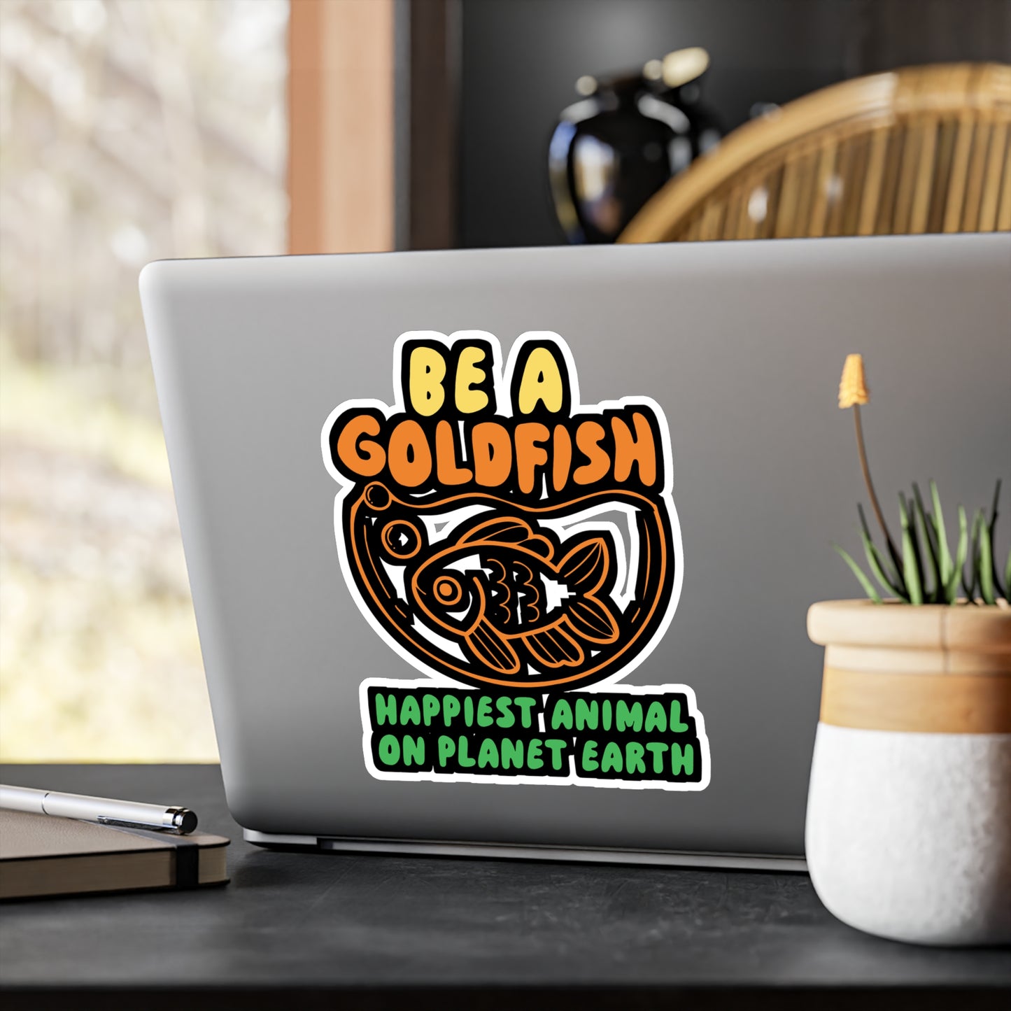 Be A Goldfish | Goldfish Sticker | Aquarist Decals | Aquascaping Laptop Sticker | Goldfish Gift | Aquarist Gift