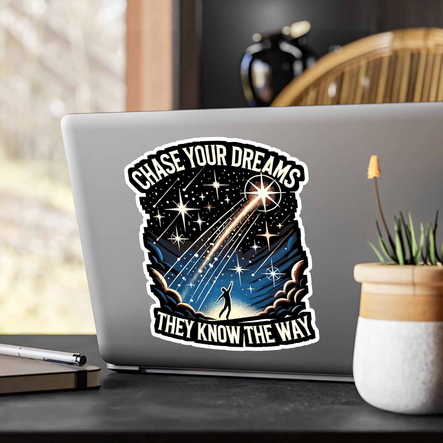 Chase Your Dreams, They Know the Way - Dreams Sticker for Laptop Sticker. Water Bottle Sticker, Vinyl Inspiration Decal - Dreams Gift