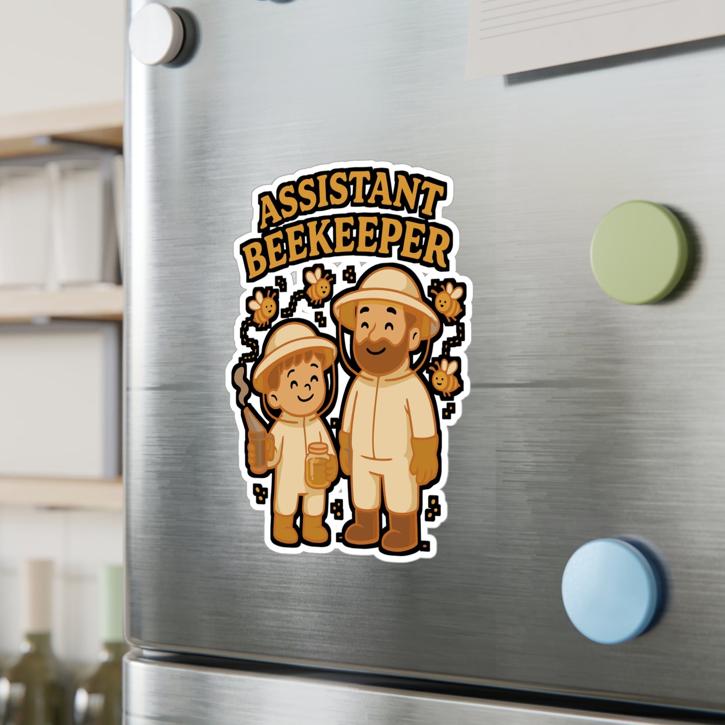 Assistant Beekeeper – Beekeeping Sticker for Laptop, Water Bottle & Honeybee Lover Gifts