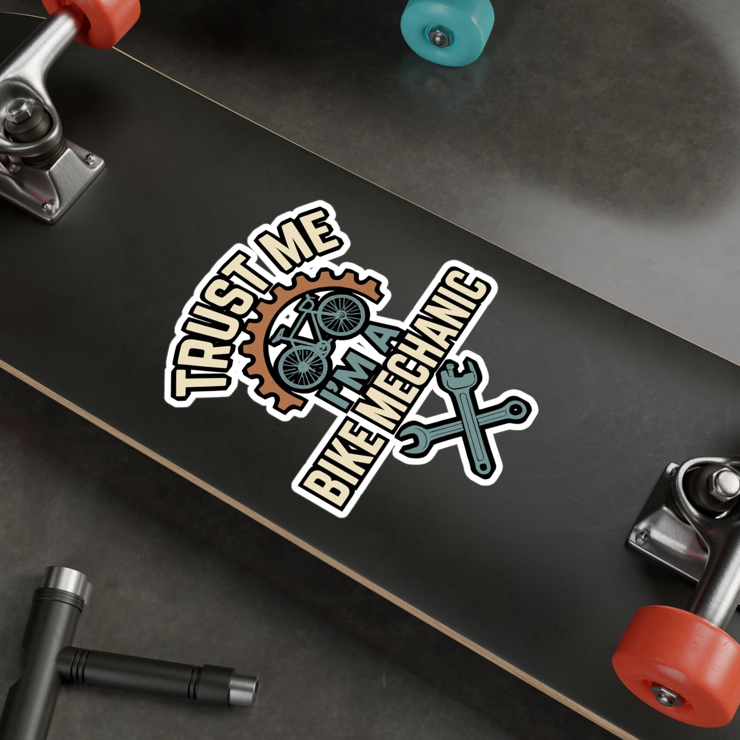 Trust Me I'm A Bike Mechanic - Cycling Sticker for Laptop, Water Bottle, Gift for Cyclists, Bike Lovers, Bicycle Mechanic Decal