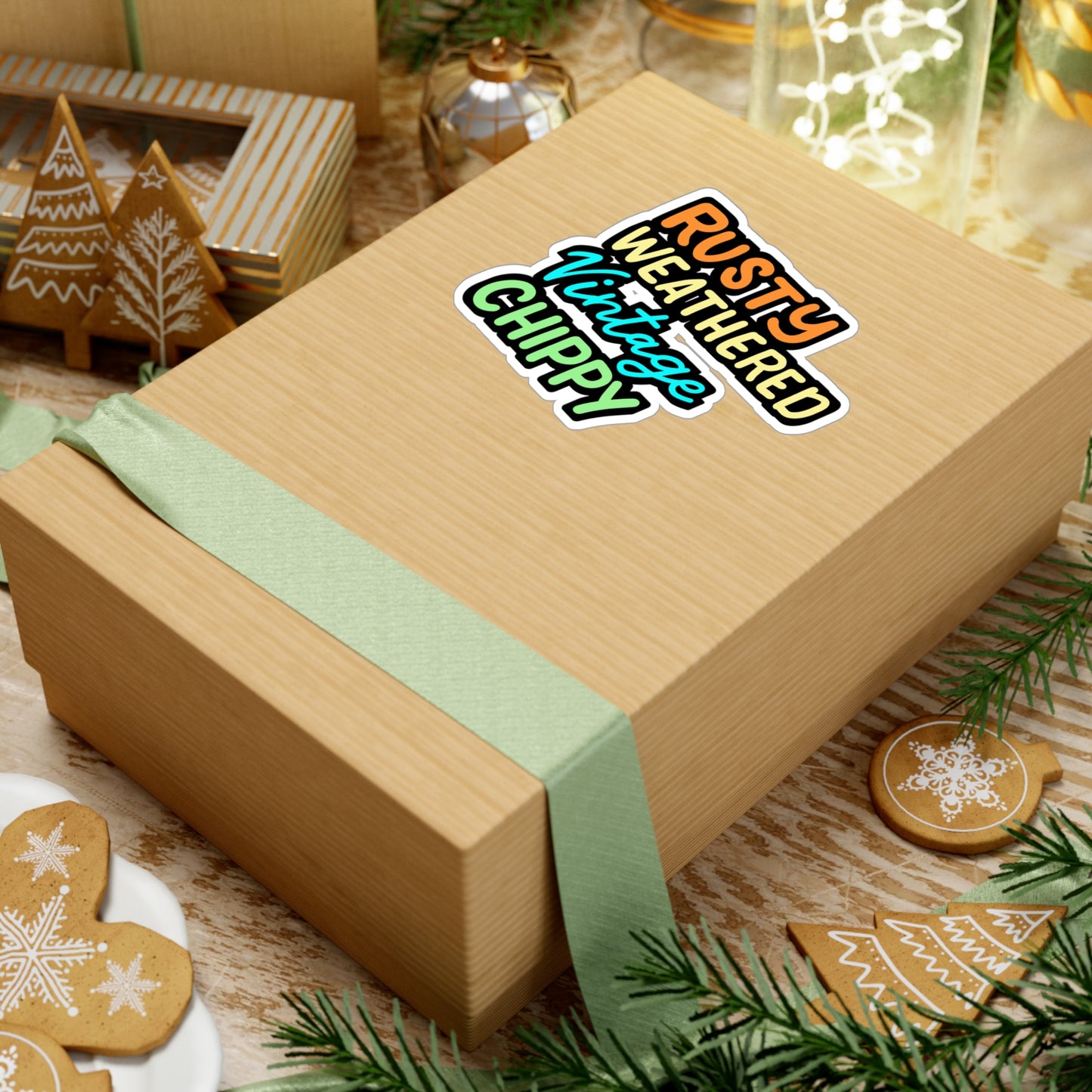 Rusty Weathered Vintage Chippy - Antiquing Sticker for Laptop Sticker. Water Bottle Sticker, Vinyl Antiques Decal - Antiquing Gift