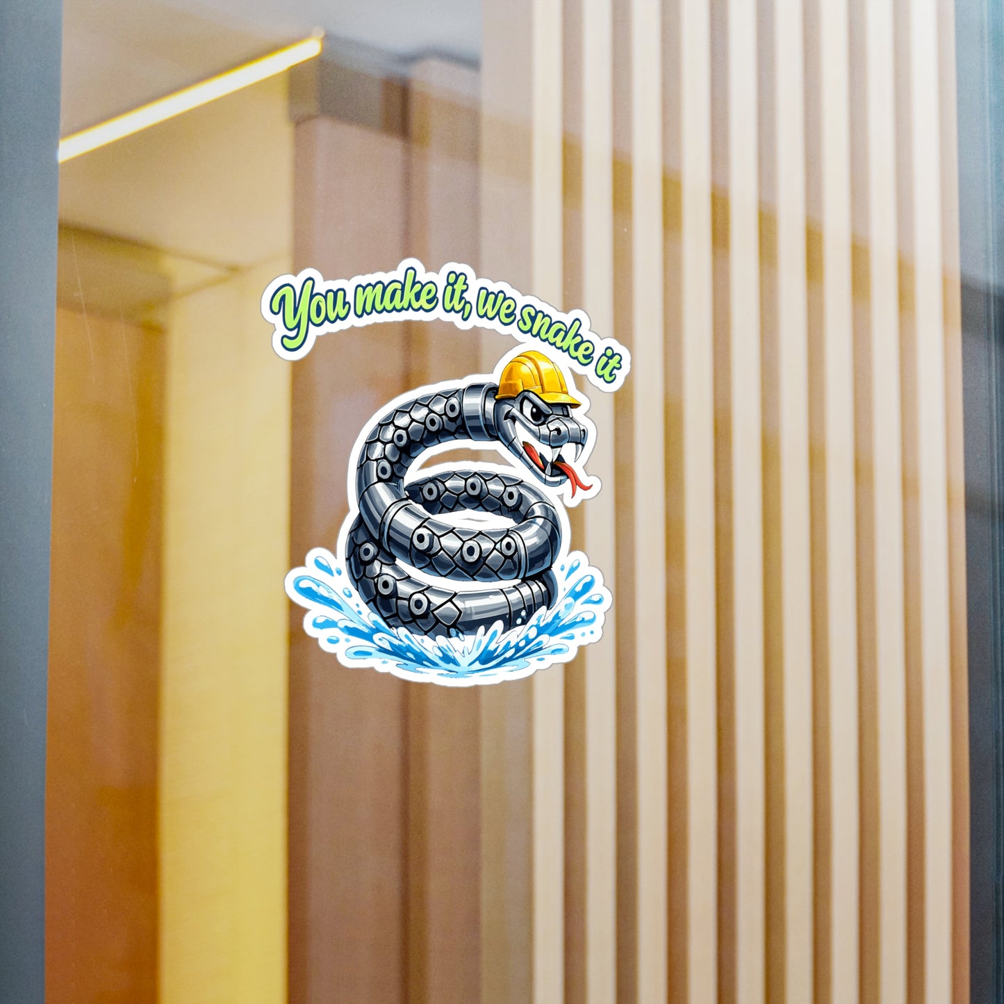 Plumber Sticker "You Make It, We Snake It" Funny Plumbing Decals Waterproof Vinyl for Laptop Water Bottle Pipefitter Steamfitter Gift