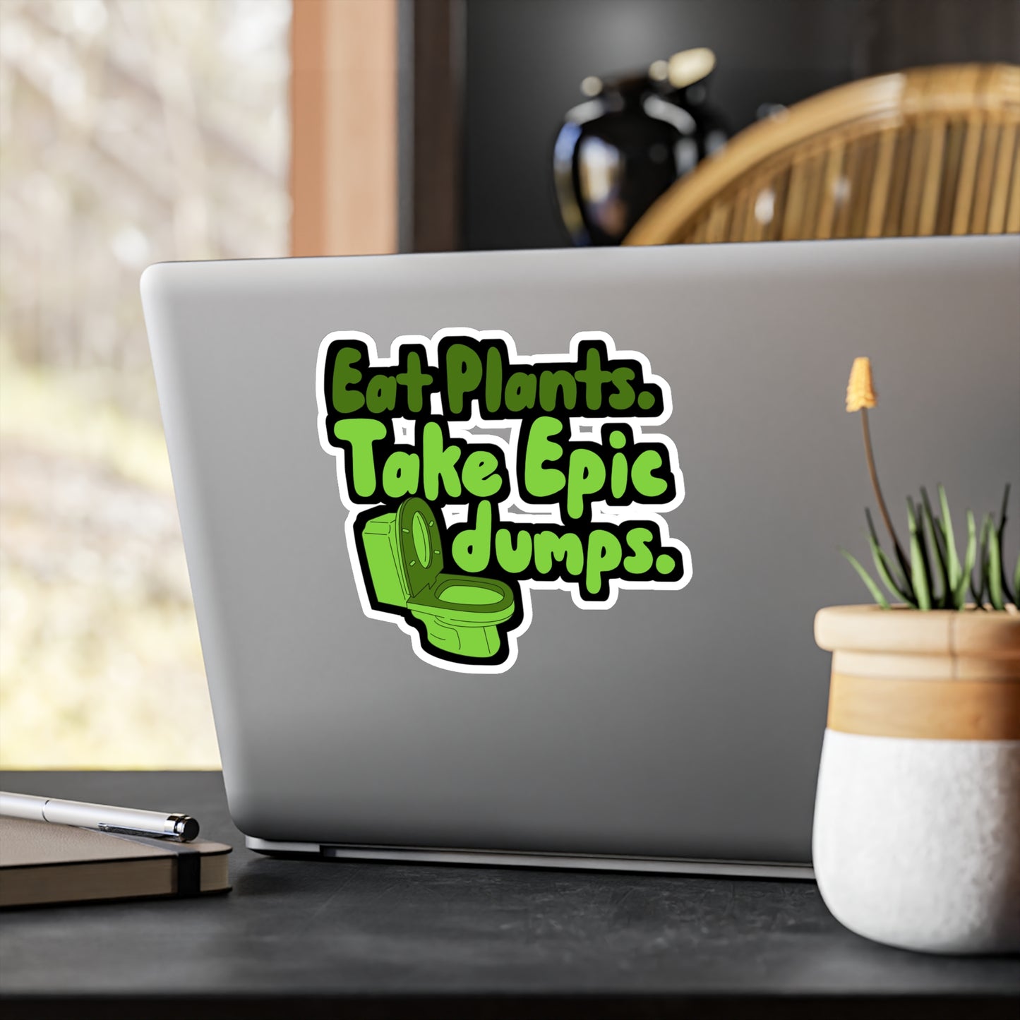 Eat Plants Take Epic Dumps - Vegan Sticker for Truck, Wall, Laptop, Window, Car Vegan Gift Vinyl Vegetarian Decal Sticker