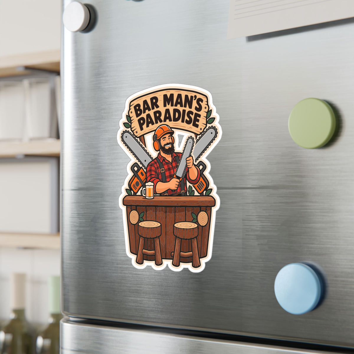 Tree Sticker "Bar Man's Paradise" for a Tree Worker or Branch Manager - Laptop and Water Bottle Decals