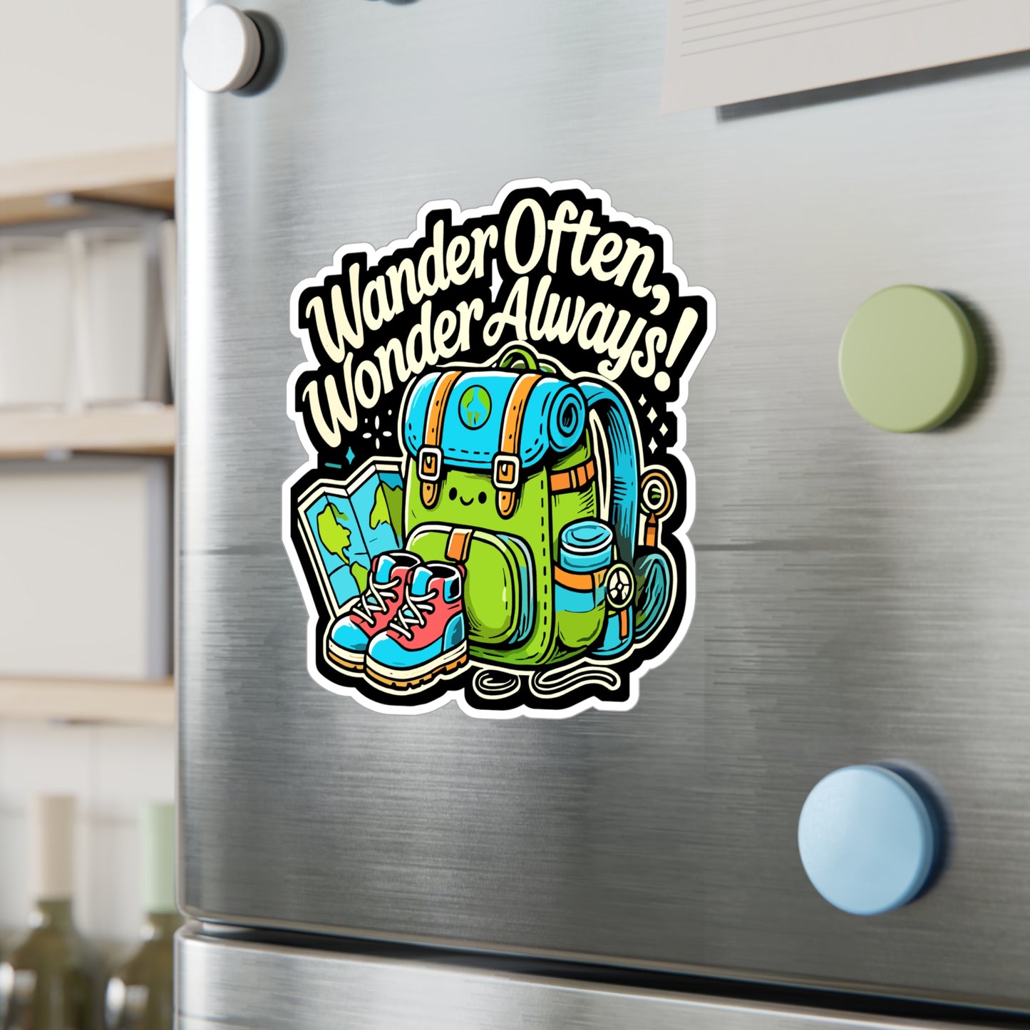Wander Often Wonder Always - Adventure Sticker for Laptop Sticker. Water Bottle Sticker, Vinyl Hiking Decal - Adventure Gift