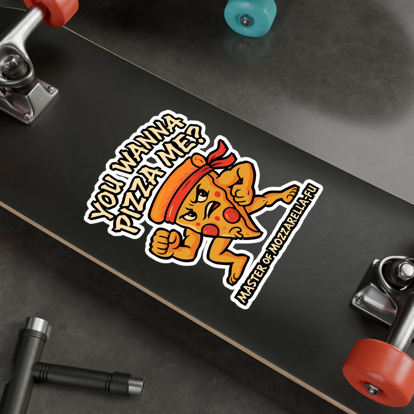You Wanna Pizza Me? – Funny Pizza Sticker for Laptop, Car Window & Water Bottle | Vinyl Martial Arts Decal, Taekwondo Gift