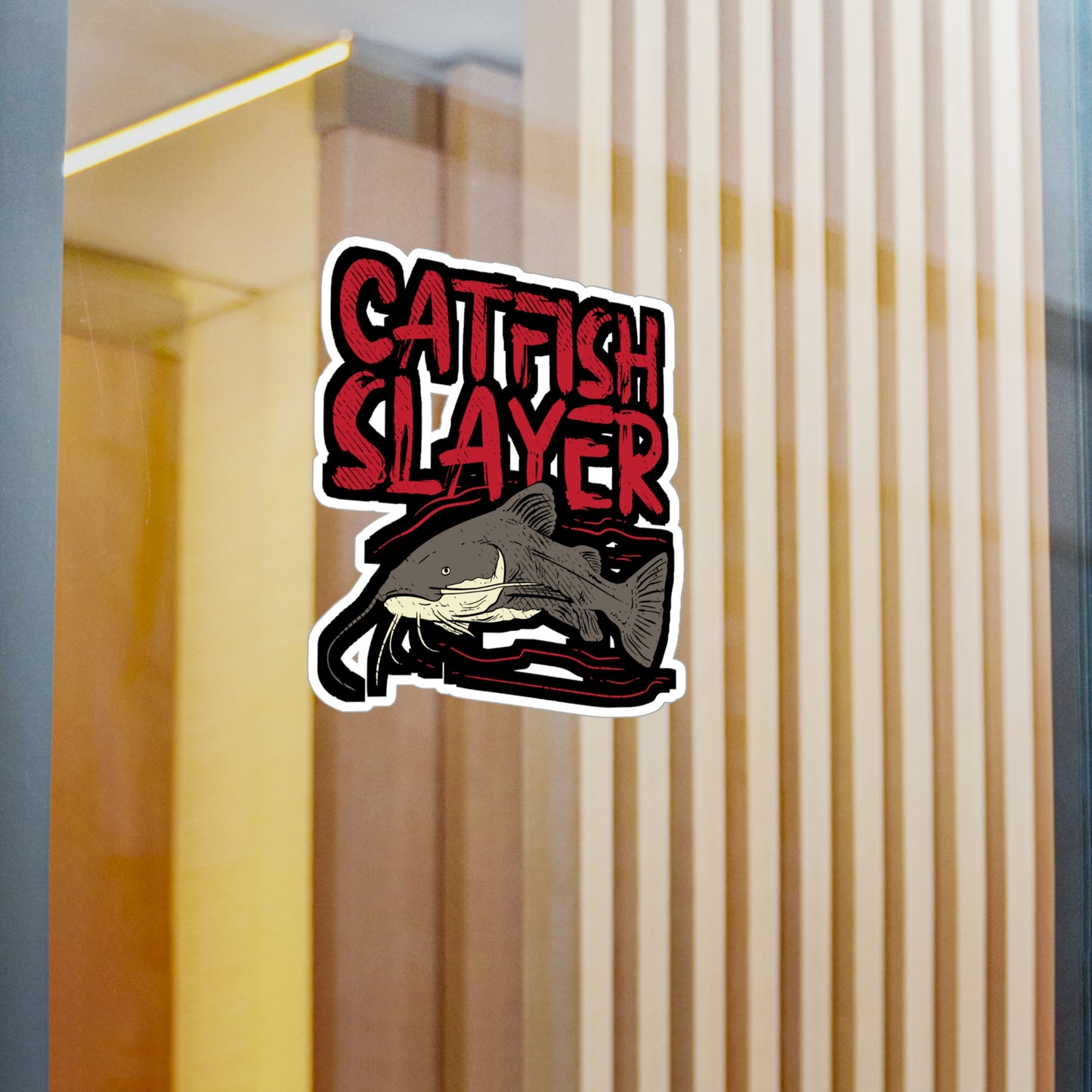 Catfish Slayer - Catfish Sticker for Car Window Wall Laptop Sticker. Water Bottle Sticker, Vinyl Goonch Decal, Bait Sticker - Catfish Gift