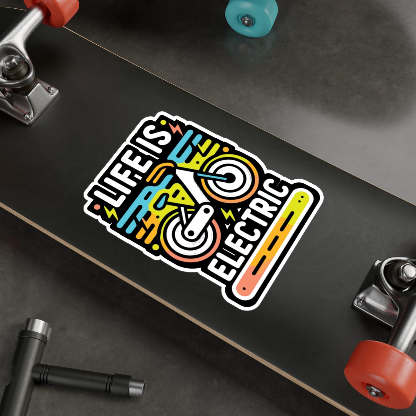 Life Is Electric  - E-bike Sticker for Laptop Sticker. Water Bottle Sticker, Vinyl Electric-bike Decal - E-bike Gift