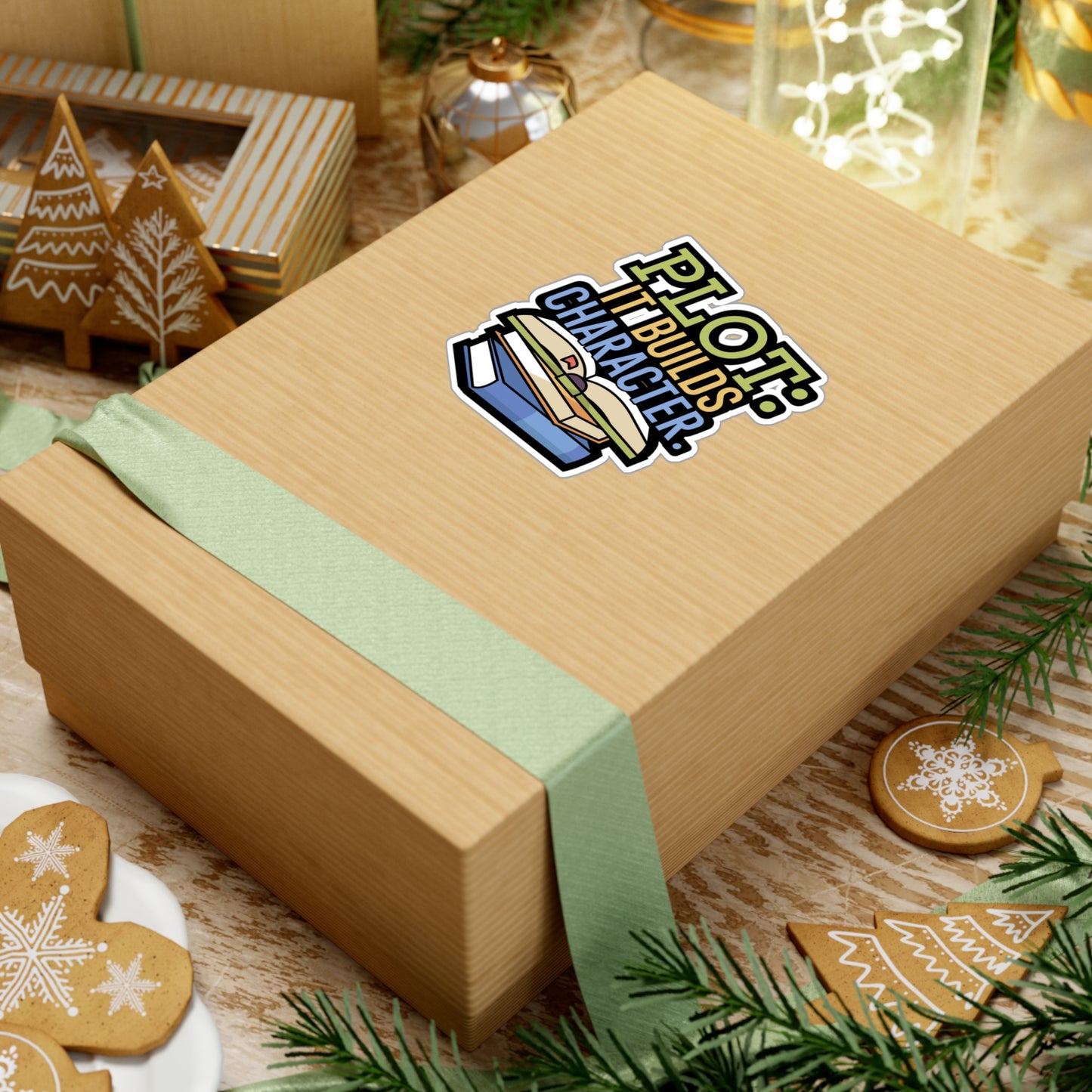 Plot it builds character - Author Sticker for Wall, Laptop, Window, Truck, Car Author Gift Vinyl Writer Decal Sticker