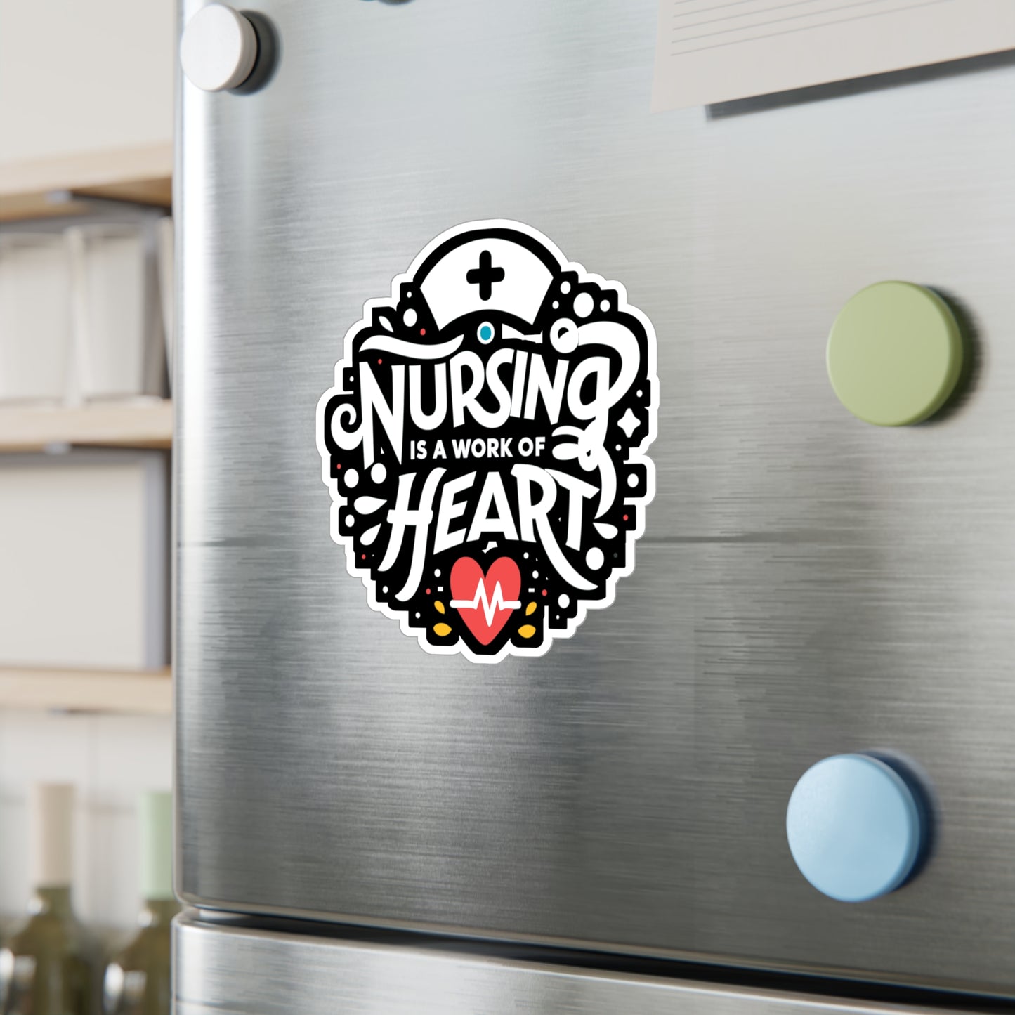 Nursing is a work of heart   - Nurse Sticker for Laptop Sticker. Water Bottle Sticker, Vinyl Nursing-student Decal - Nurse Gift