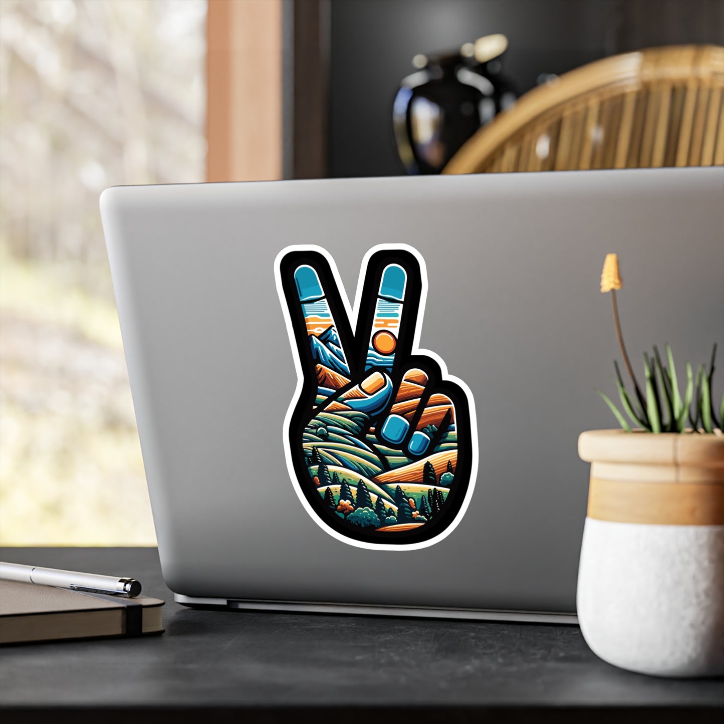 Peace Outdoor Forest Camping - Camping Sticker for Laptop Sticker. Water Bottle Sticker, Vinyl Adventure Decal - Camping Gift