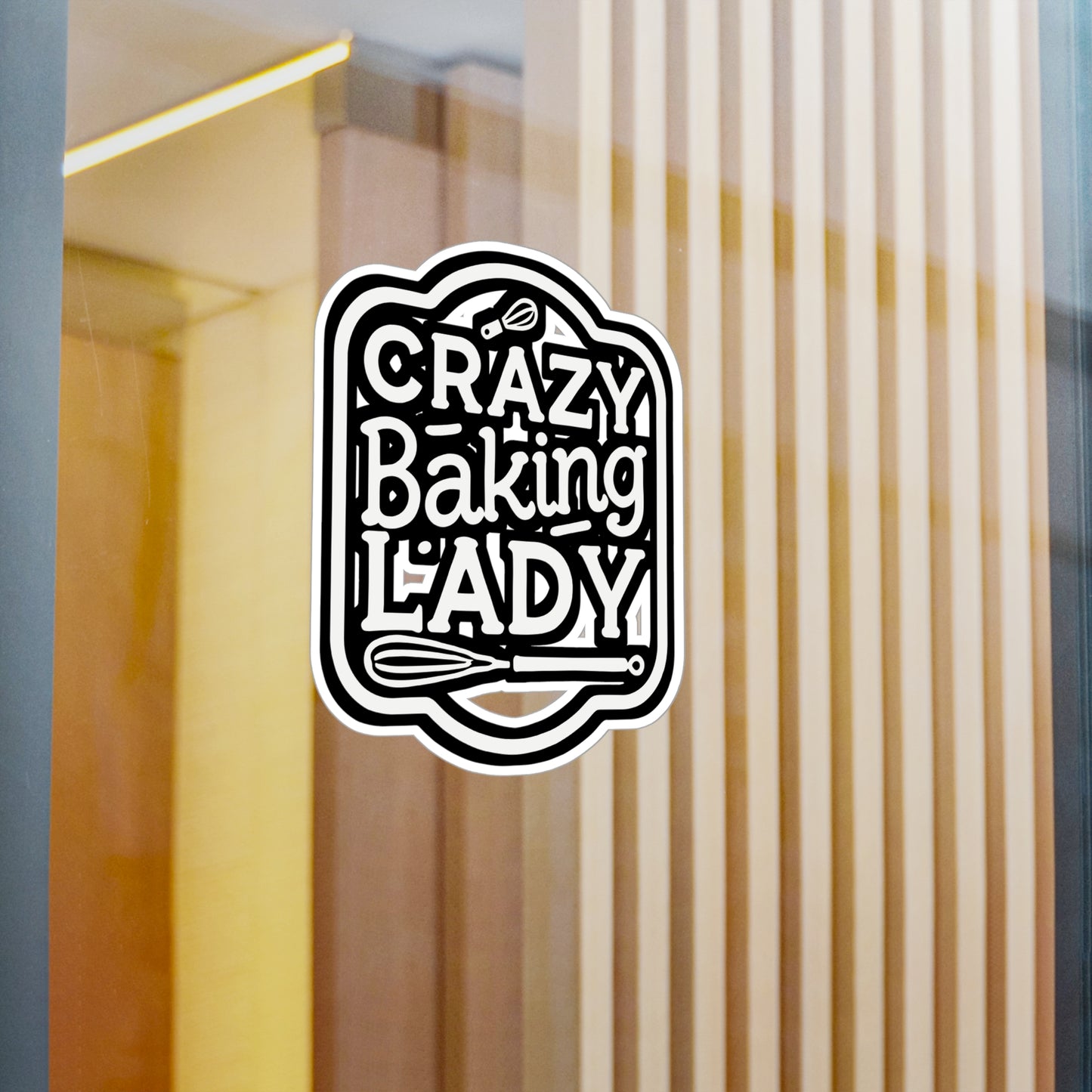 Crazy Baking Lady - Baking Sticker for Car Window Laptop Sticker. Water Bottle Sticker, Vinyl Baker Decal, Oven Sticker - Baking Gift