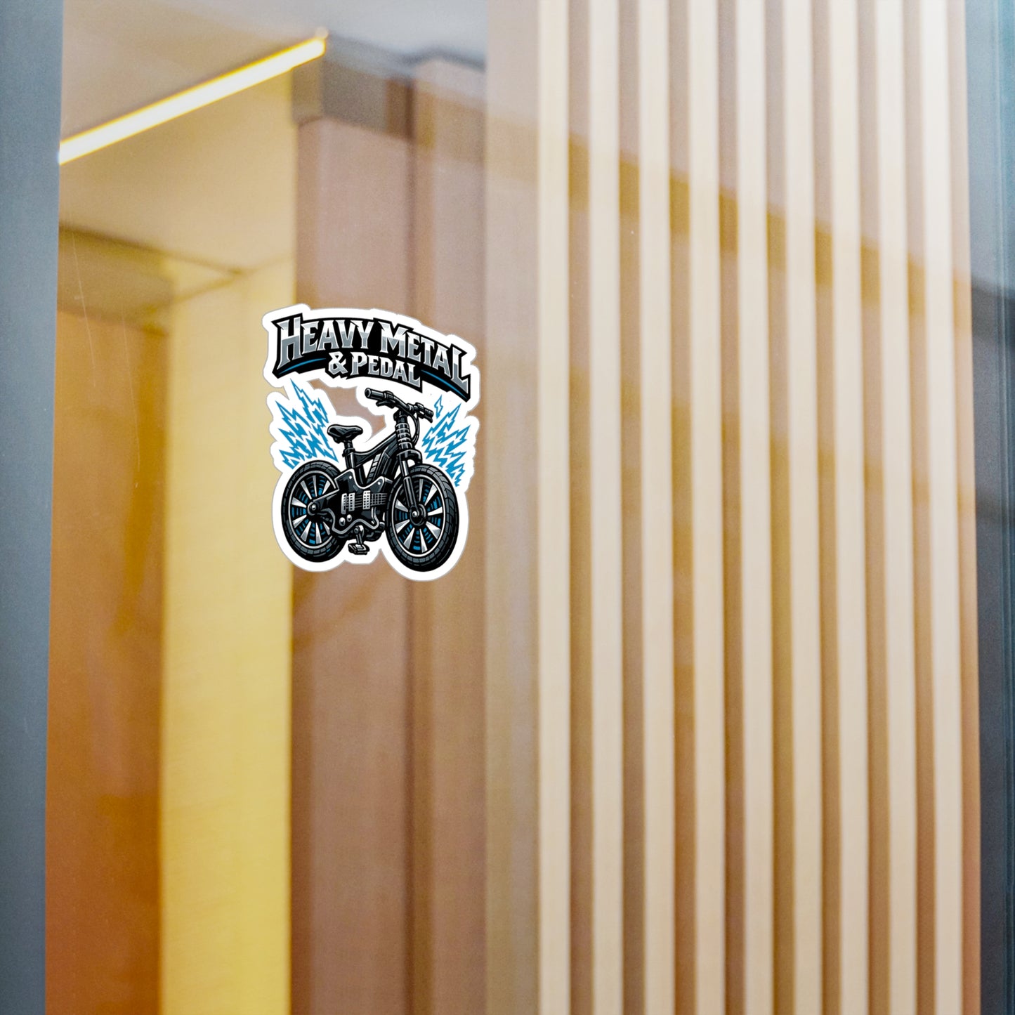 E-Bike Sticker Heavy Metal & Pedal Design, Waterproof Vinyl Decals for Electric Bike, Laptop or Water Bottle, eCycling e Cyclist Gift