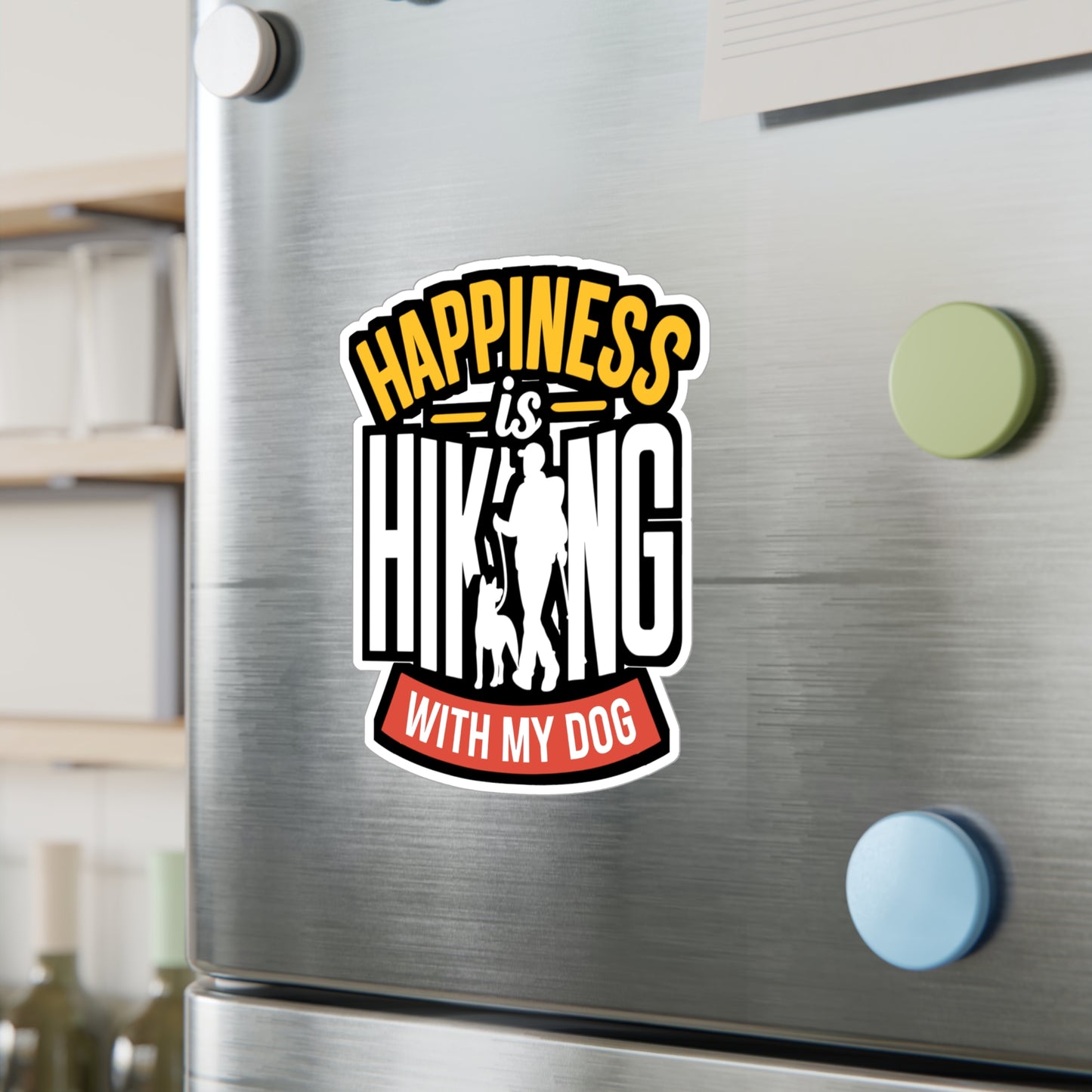Happiness Is Hiking With My Dog - Hiking Sticker for Car Laptop Sticker. Water Bottle Sticker, Vinyl Hiker Decal - Hiking Gift