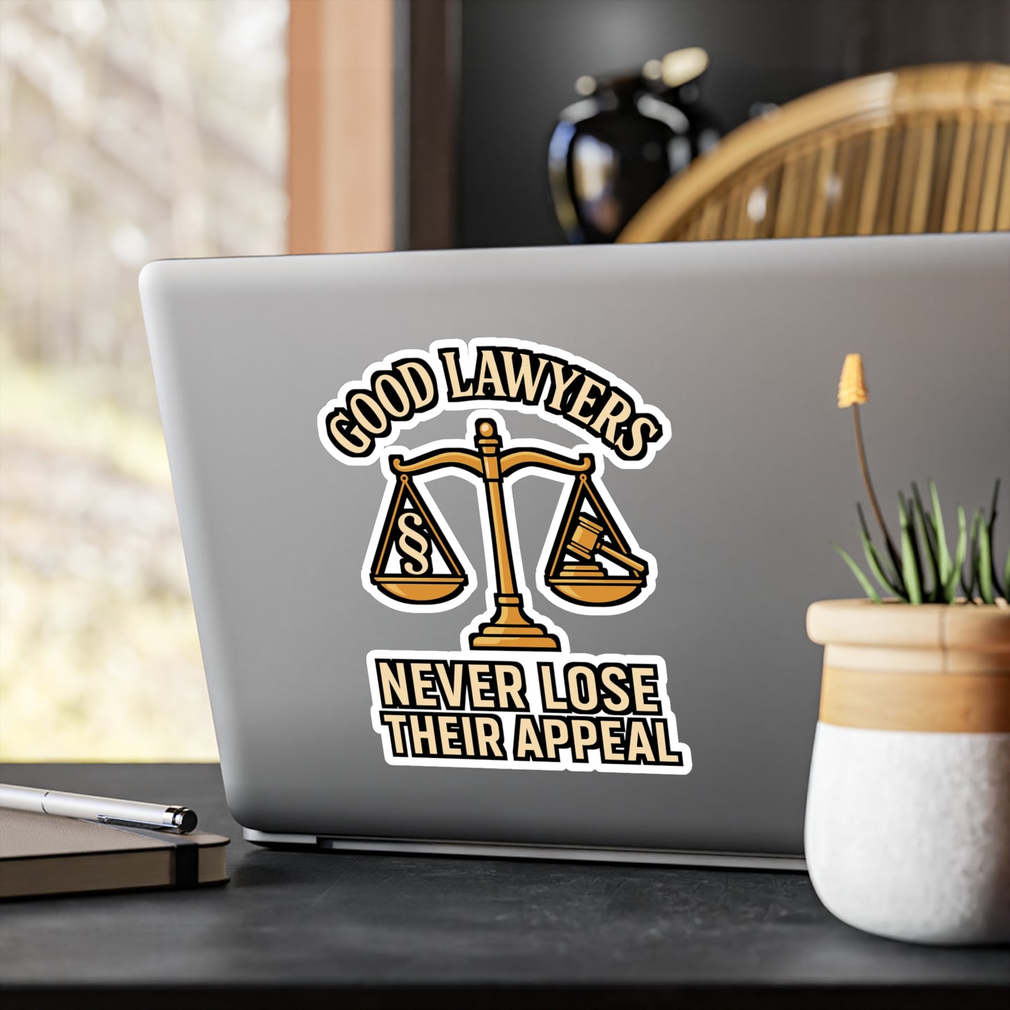 Good Lawyers Never Lose Their Appeal – Funny Lawyer Sticker for Laptop or Water Bottle | Courtroom Humor Gift