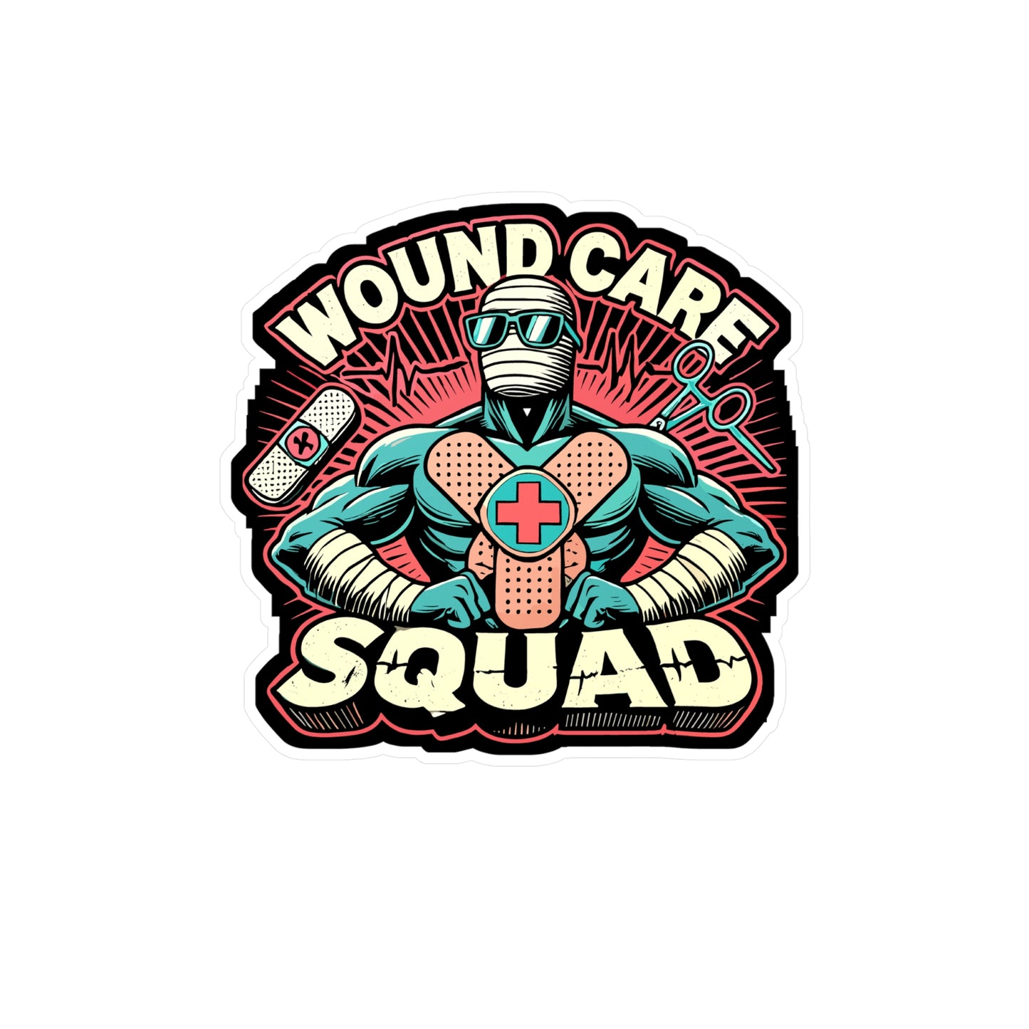 Wound Care Squad - Nurse Sticker for Laptop Sticker. Water Bottle Sticker, Vinyl Nursing student Decal - Nurse Gift