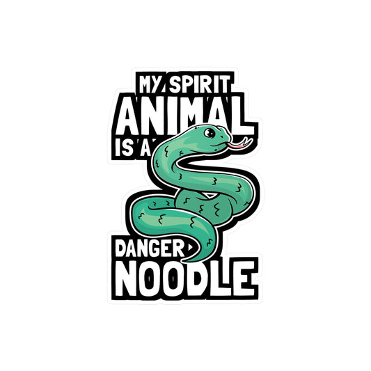 My Spirit Animal Is A Danger Noodle - Snakes Sticker for Laptop Sticker. Water Bottle Sticker, Vinyl Reptiles Decal - Snakes Gift