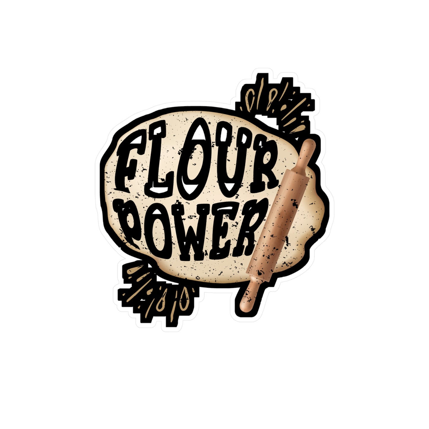 Flour Power - Baking Sticker for Car Window Laptop Sticker. Water Bottle Sticker, Vinyl Cake-decorator Decal, Baker Sticker - Baking Gift