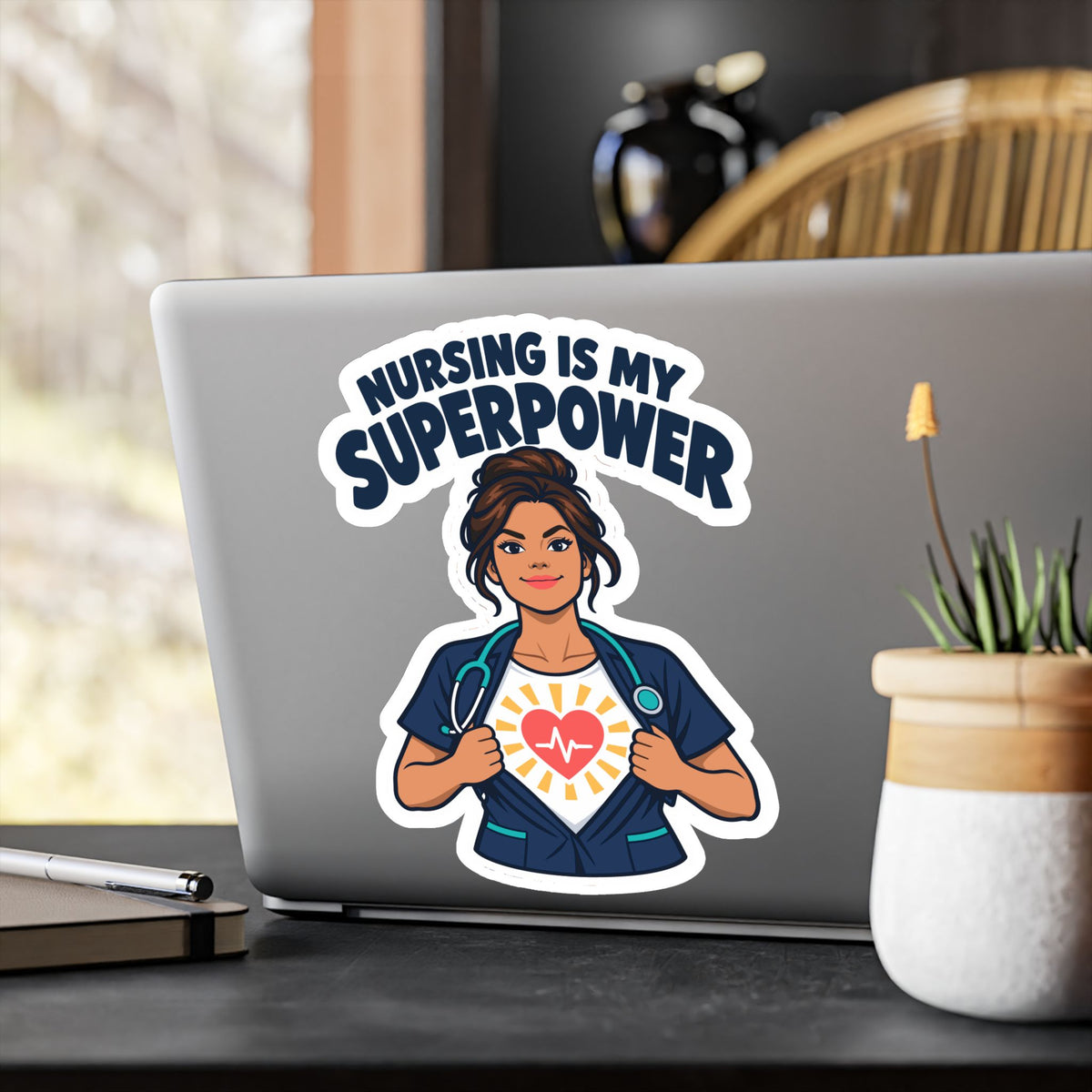 Nurse Sticker – Nursing Is My Superpower Decals for Laptop, Water Bottle, Waterproof Vinyl Gift for Nursing Student