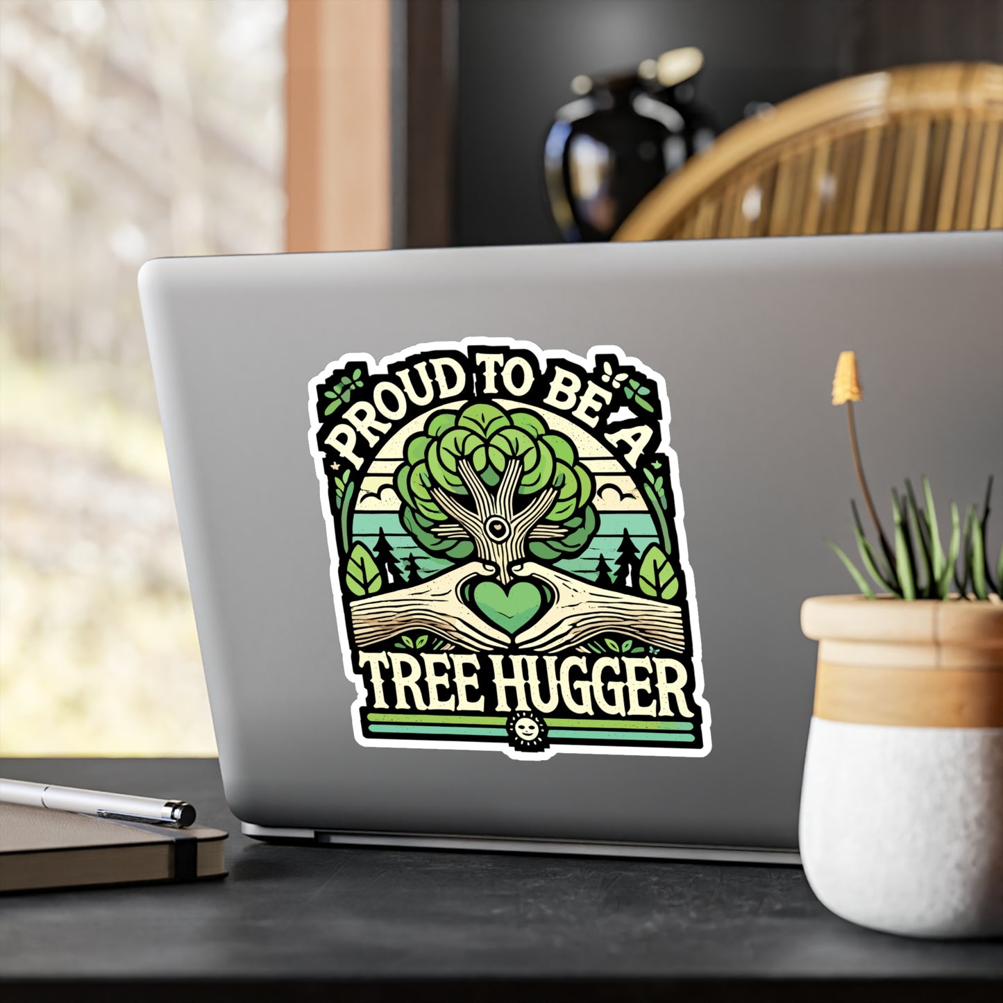 Proud To Be A Tree Hugger - Tree hugger Sticker for Laptop Sticker. Water Bottle Sticker, Vinyl Environmentalist Decal - Tree hugger Gift