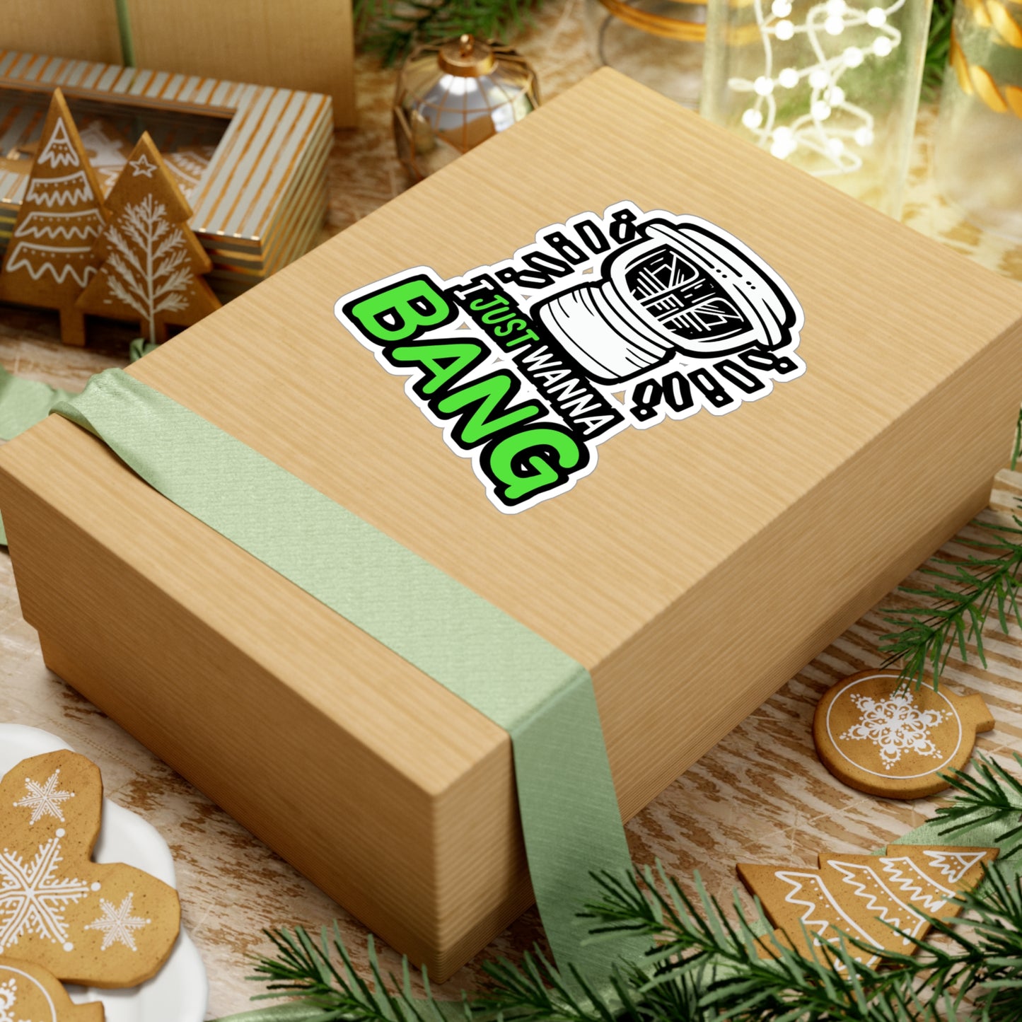 I Just Wanna Bang Car Audio Technician - Car-stereo Sticker for Laptop Sticker. Water Bottle Sticker, Vinyl Car-audio Decal - Car-stereo Gift