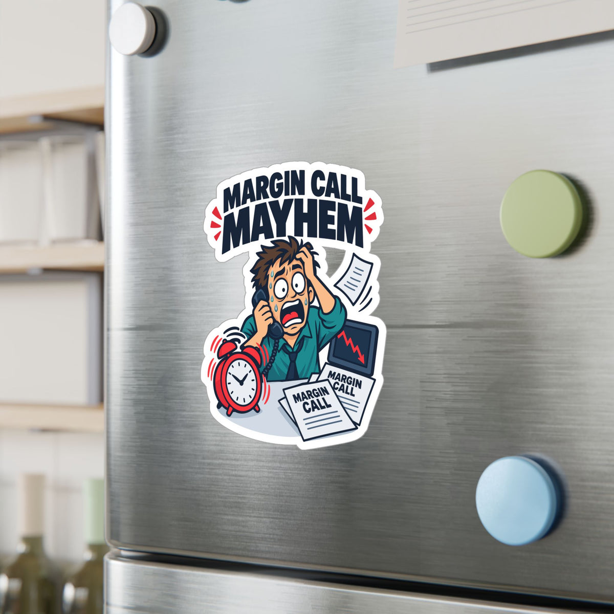 Day Trading Sticker – Margin Call Mayhem for the Forex and Stock Market Trader, Laptop & Water Bottle Decals
